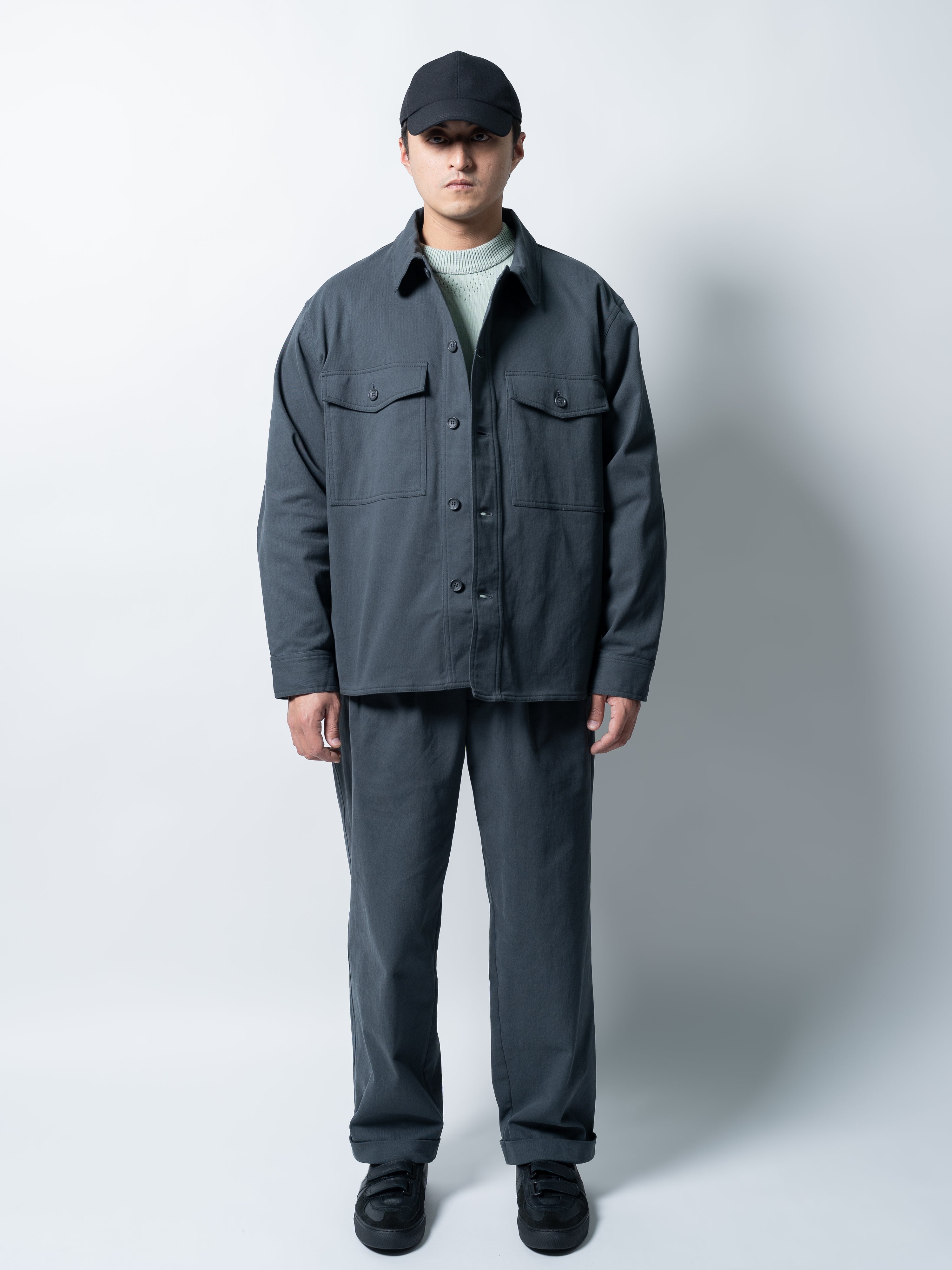 is-ness Kersey Shirt Jacket (Charcoal)