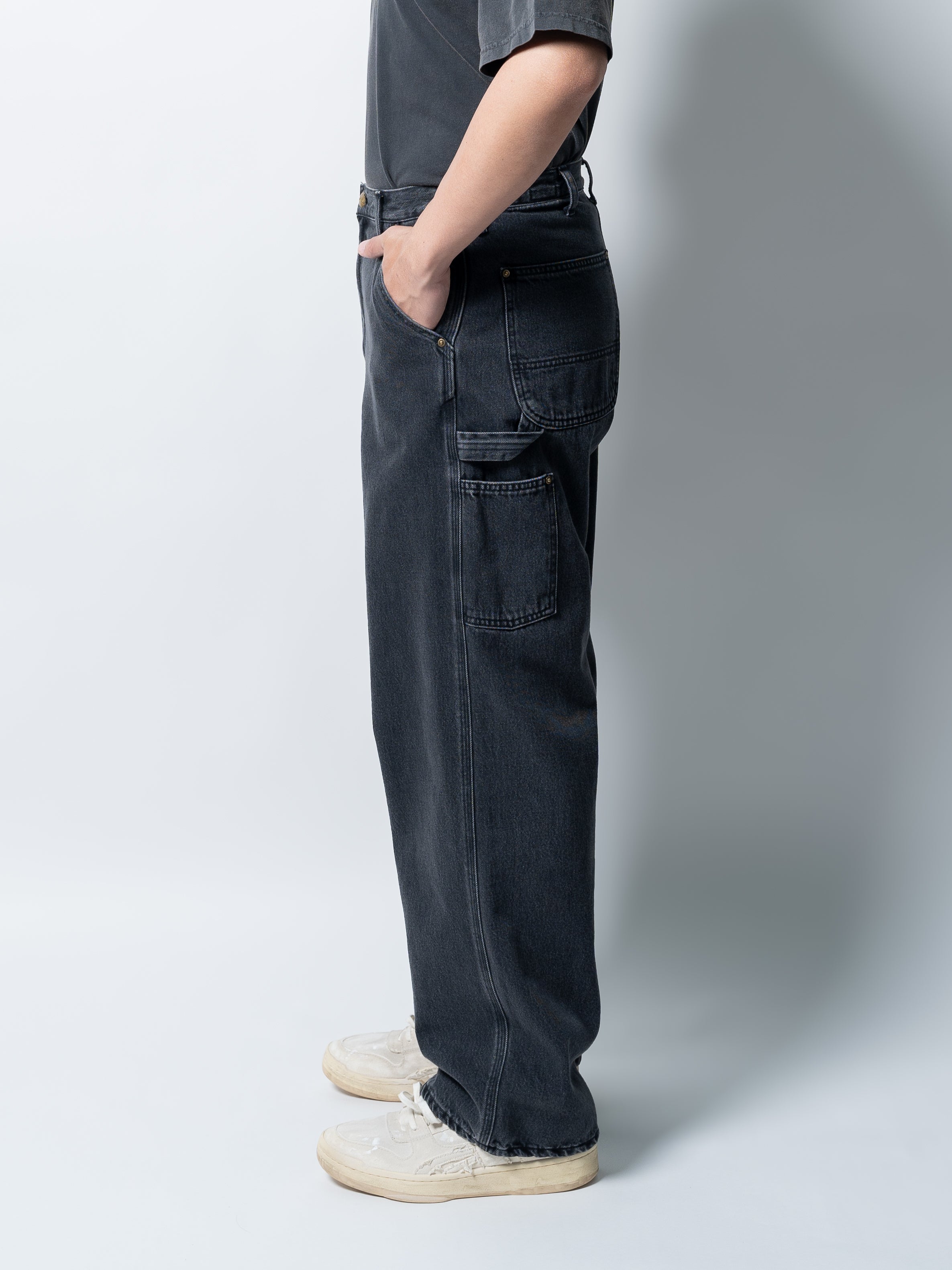 orSlow Dad's Fit Painter Pants (Black Denim Stone) - Main Image