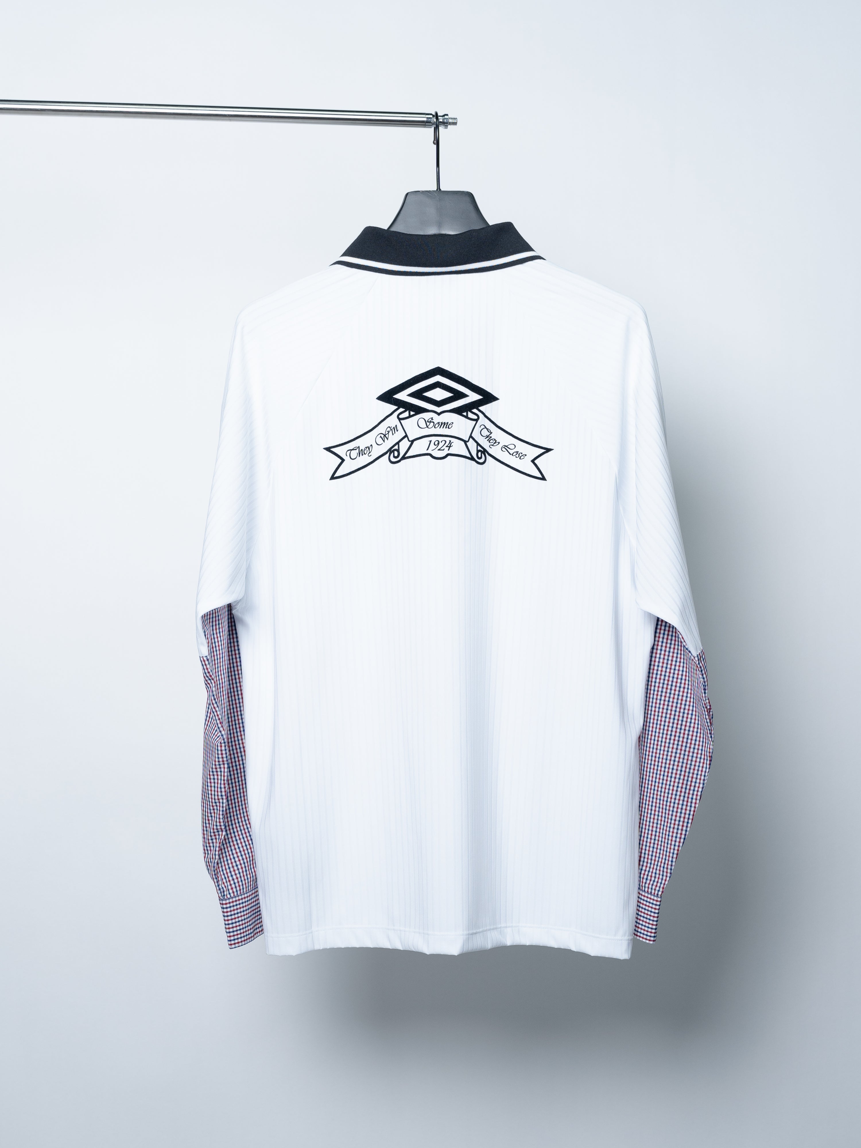 Umbro Gingham Cut Up Polo (White)