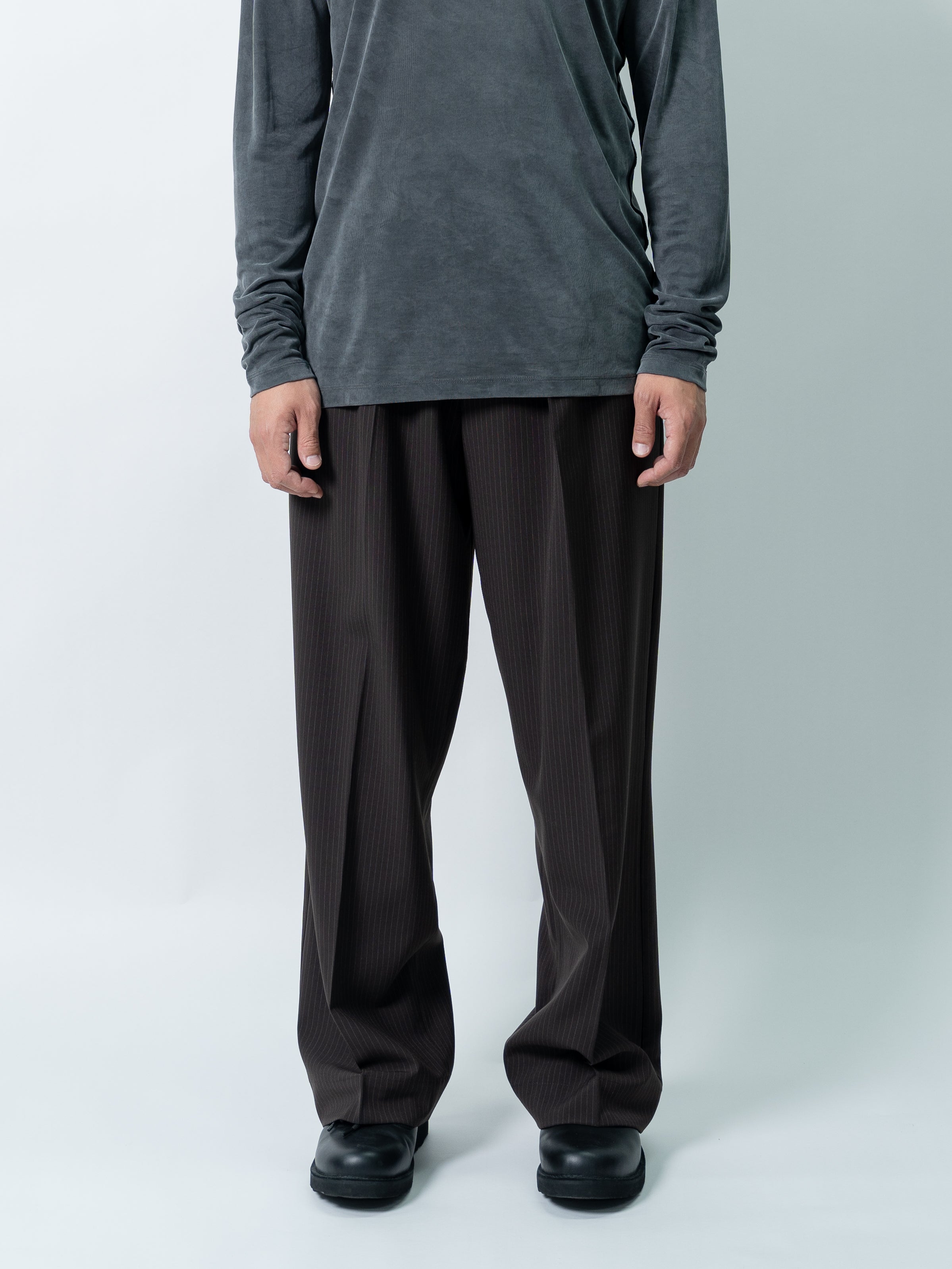 mfpen Classic Trousers (Brown Pinstripe)
