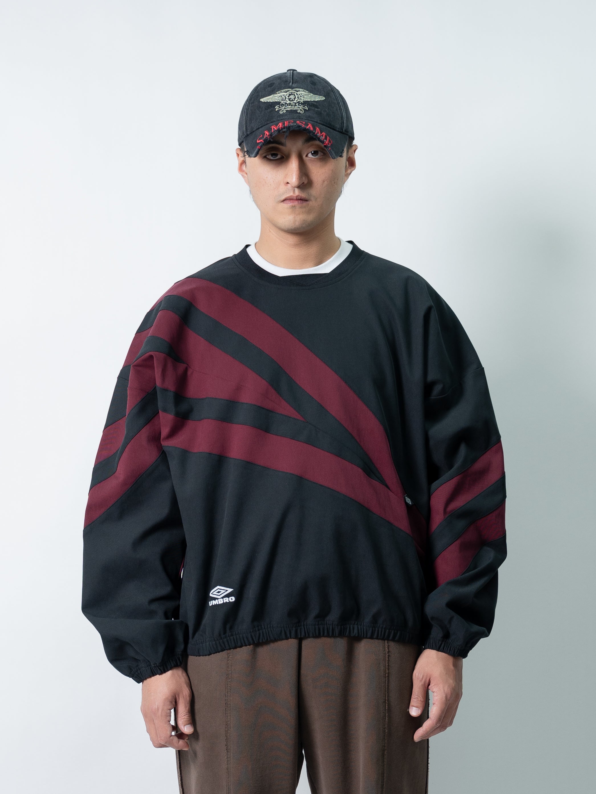 Umbro 1993 Drill Polo Washed Garment (Black/ Burgundy)