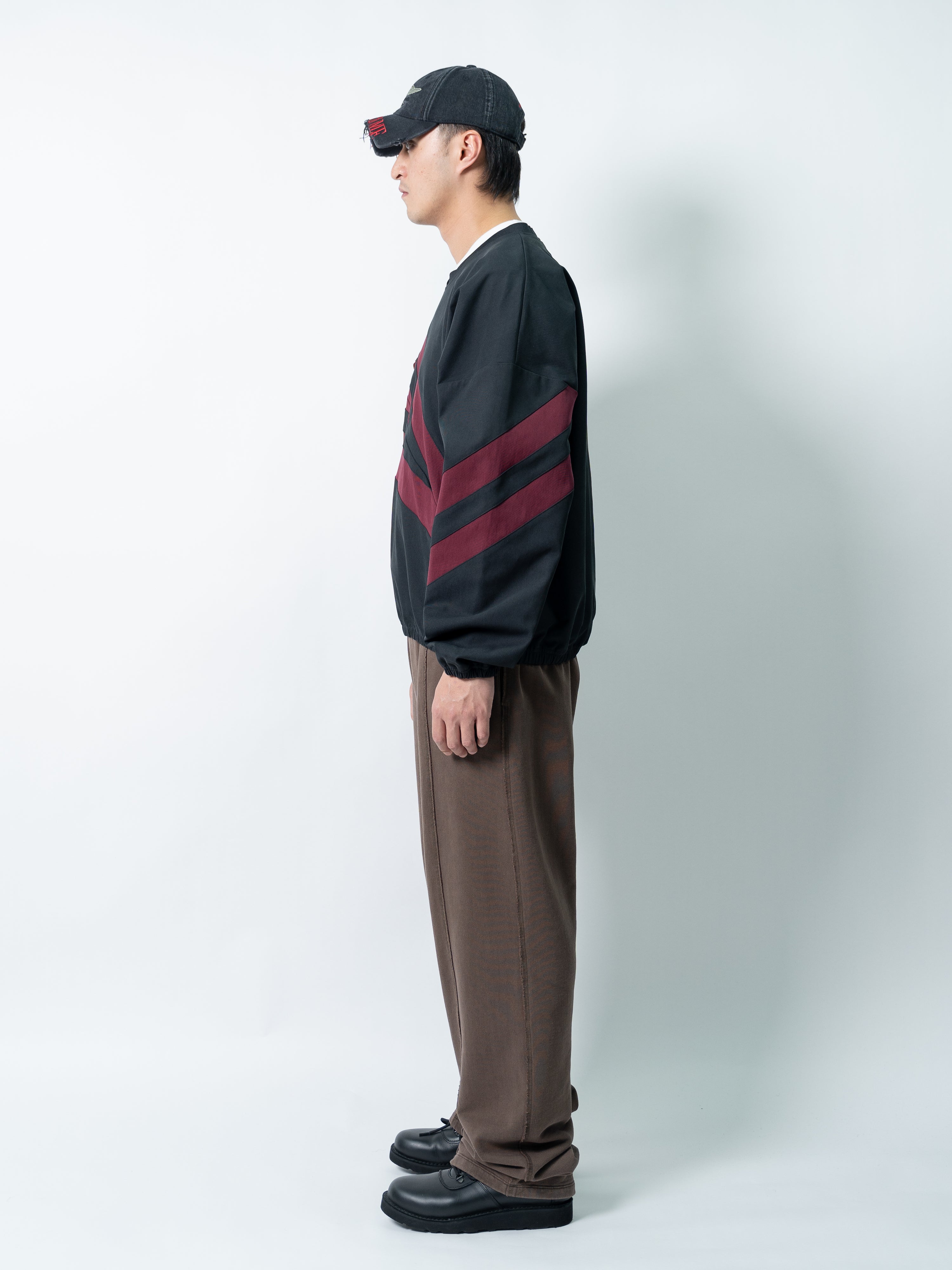 Umbro 1993 Drill Polo Washed Garment (Black/ Burgundy)