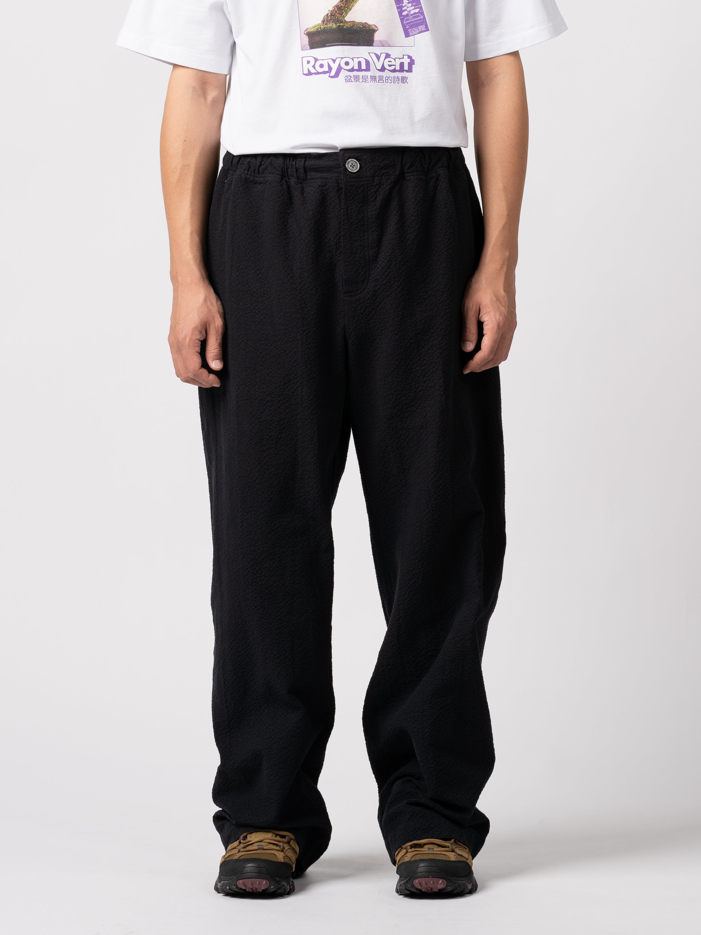 mfpen Easy Trousers (Black Seersucker)