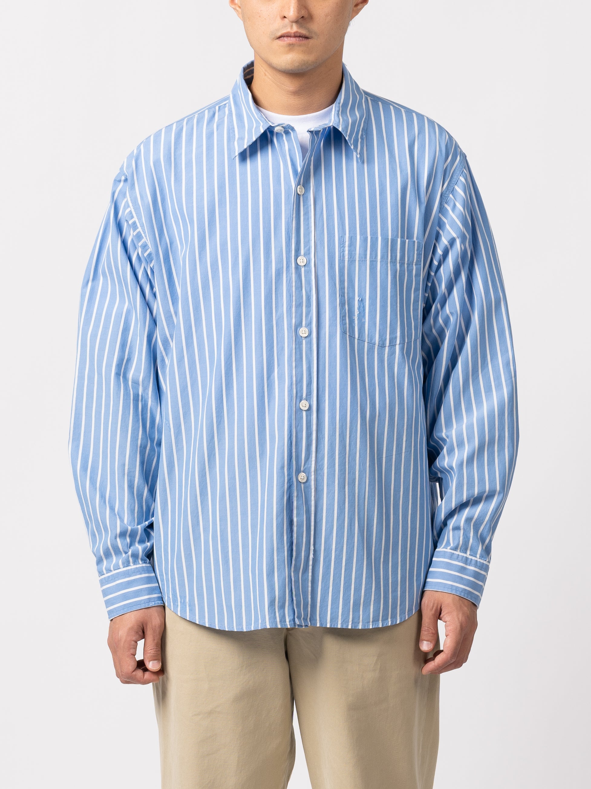 mfpen Destroyed Executive Shirt (Blue Stripe)