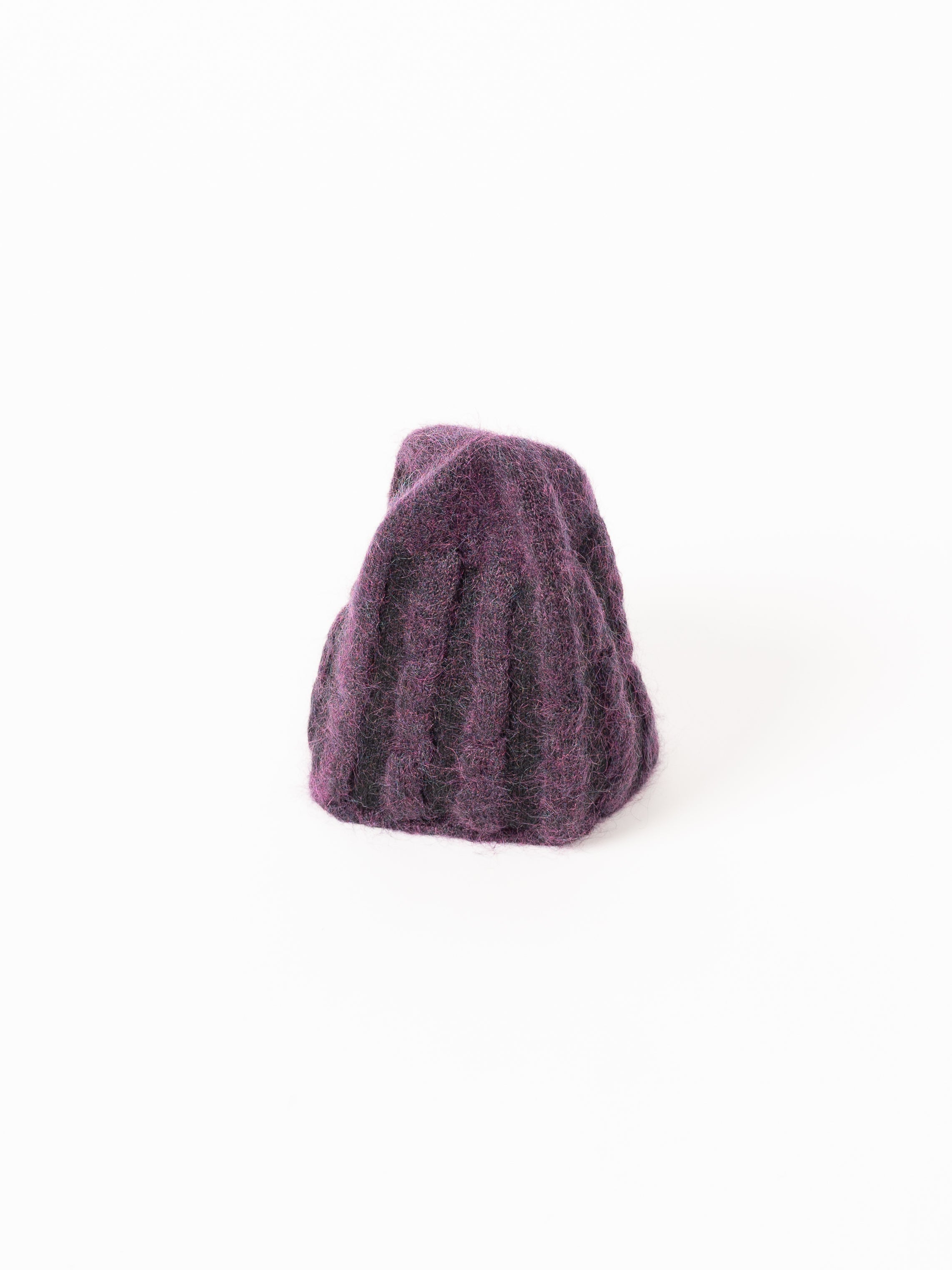 paa Striped Short Beanie (Eggplant)