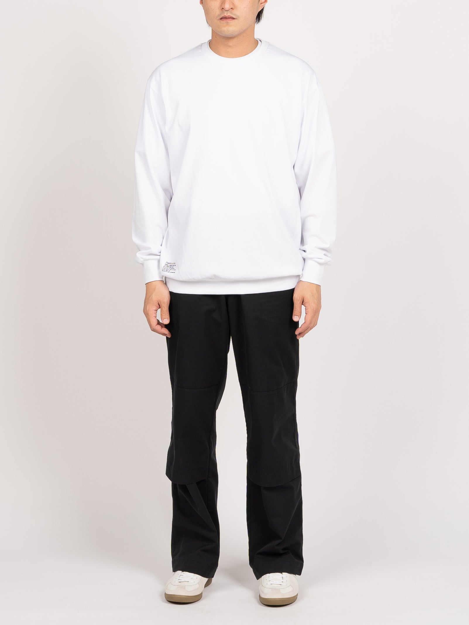 FreshService Sport Double Jersey Dry Tech L/S Crew Neck Tee (White)