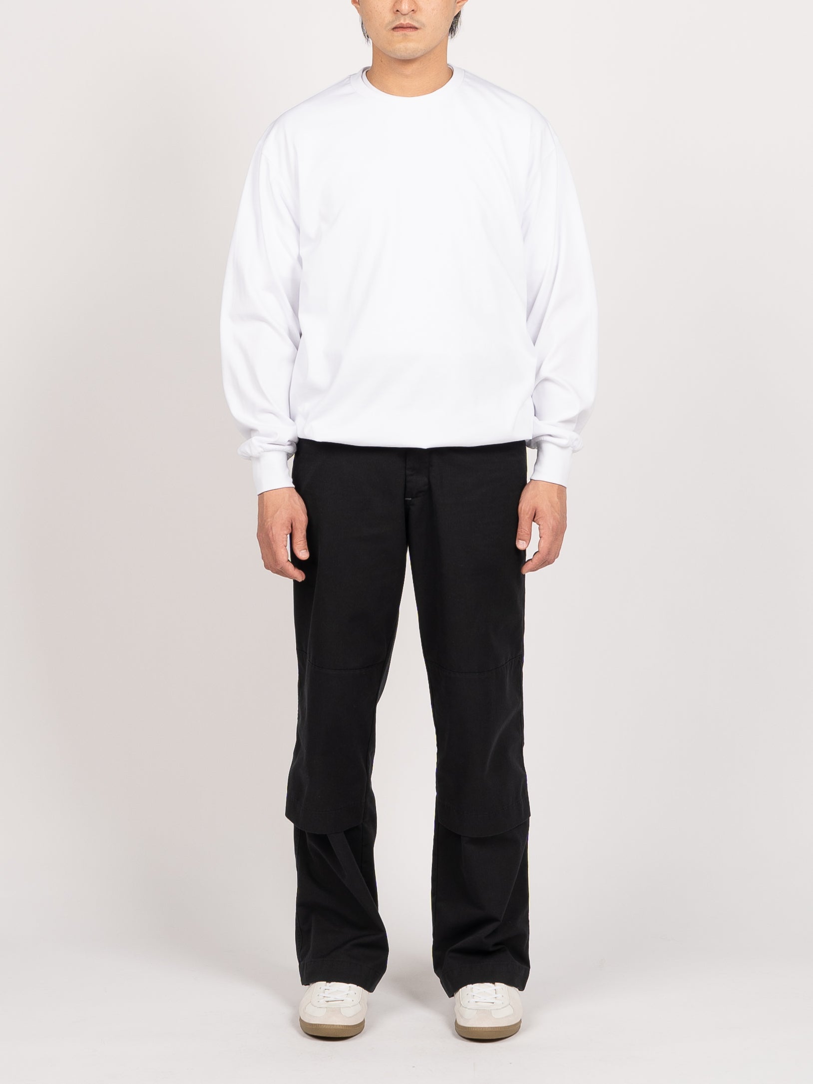FreshService Sport Double Jersey Dry Tech L/S Crew Neck Tee (White)