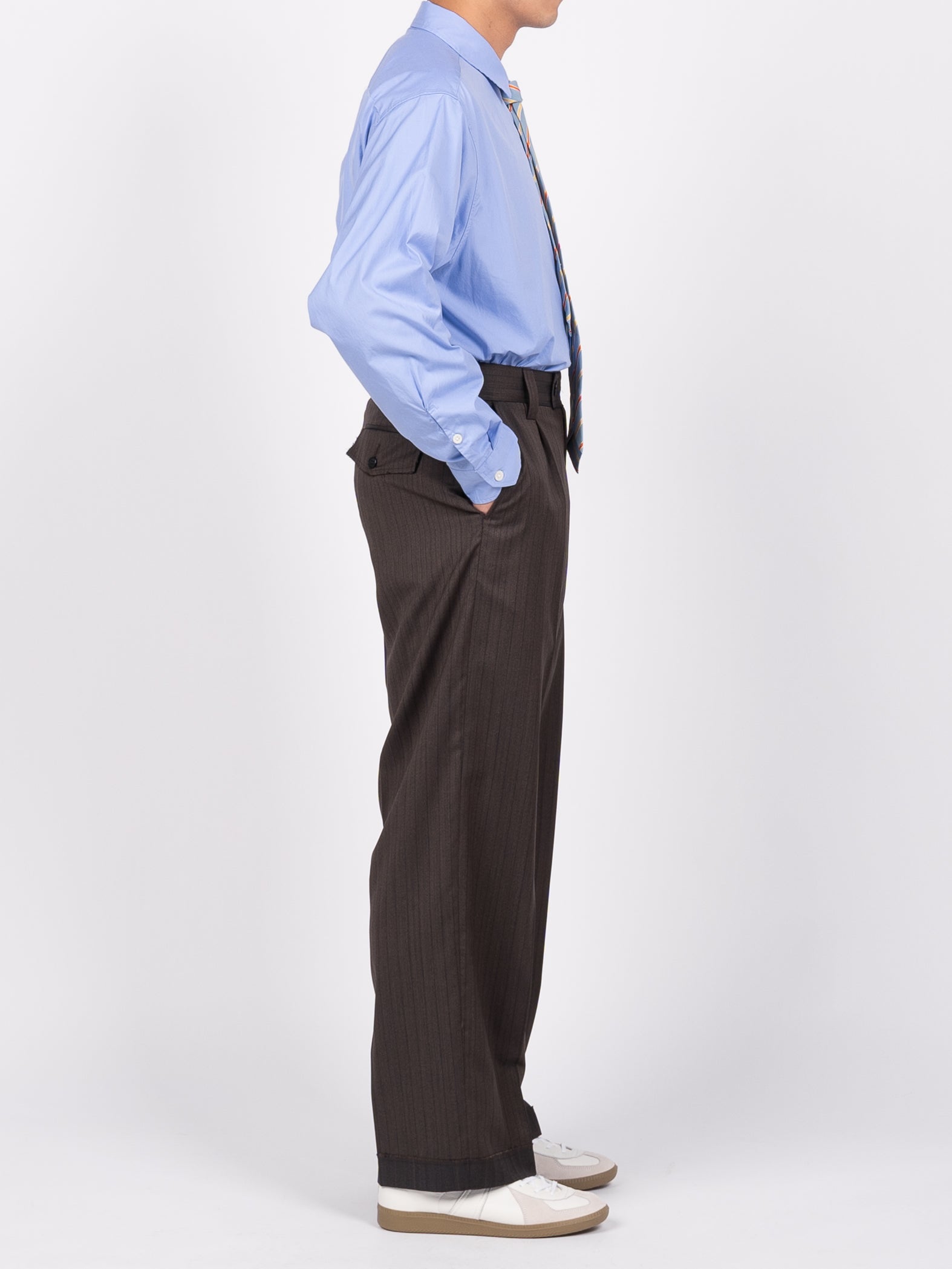 mfpen Patch Trousers (Vintage Pinstripe)