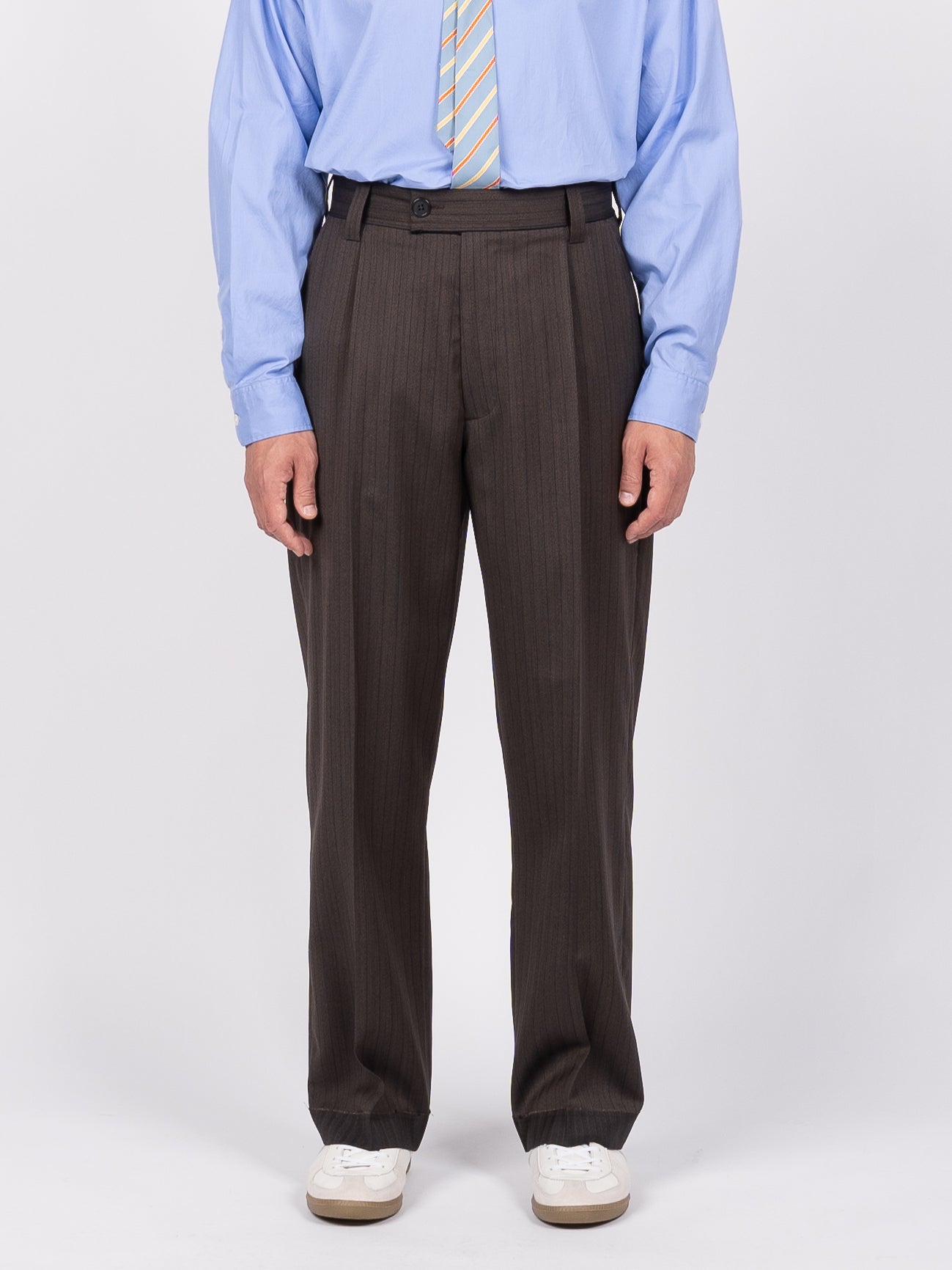 mfpen Patch Trousers (Vintage Pinstripe)