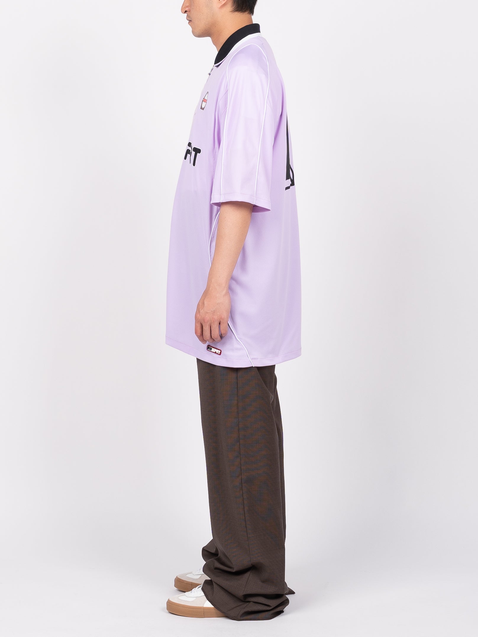 Martine Rose Half and Half Football Top (Lilac)