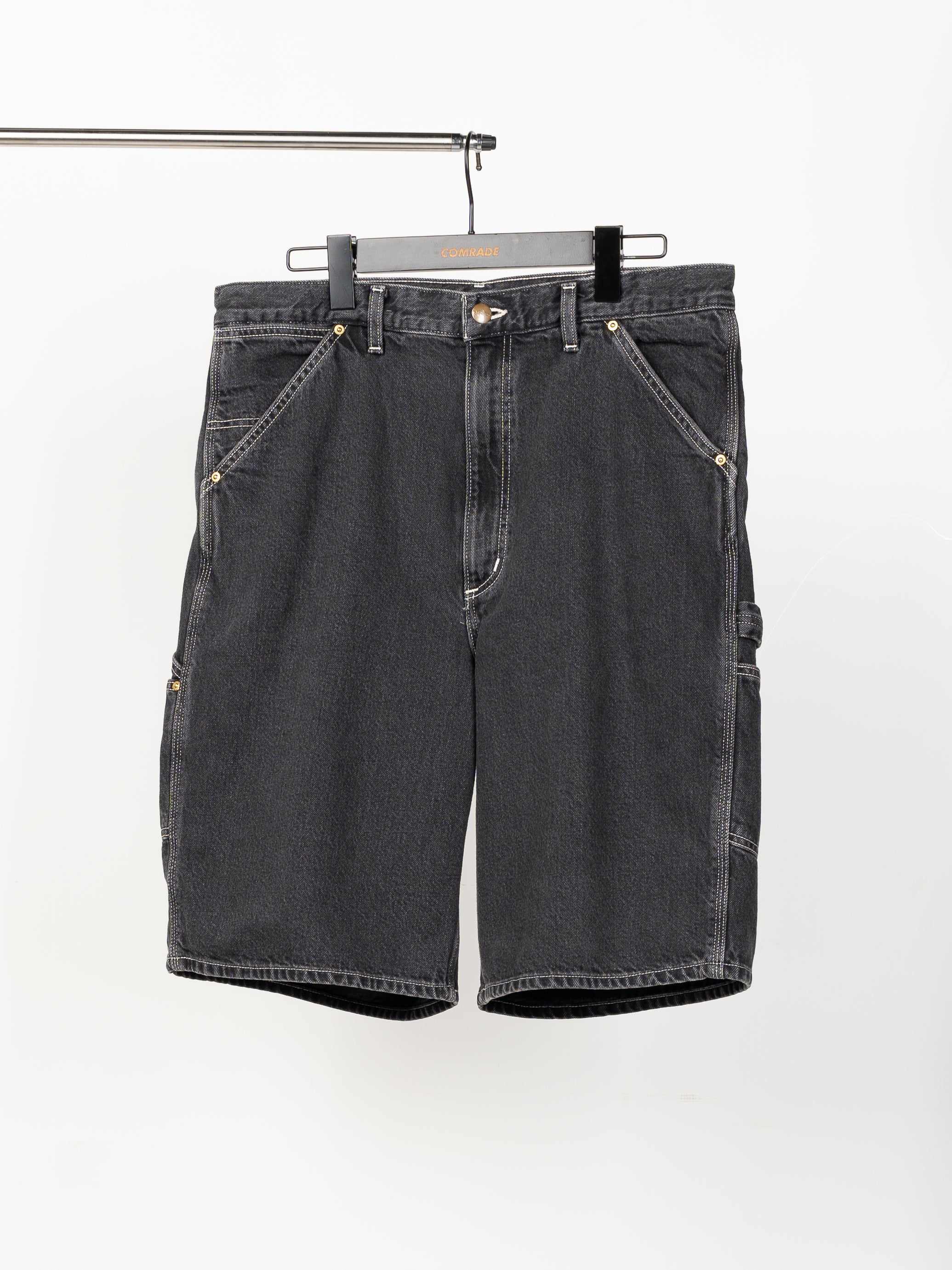 orSlow Black Denim Painter Shorts (Black Denim Stone)