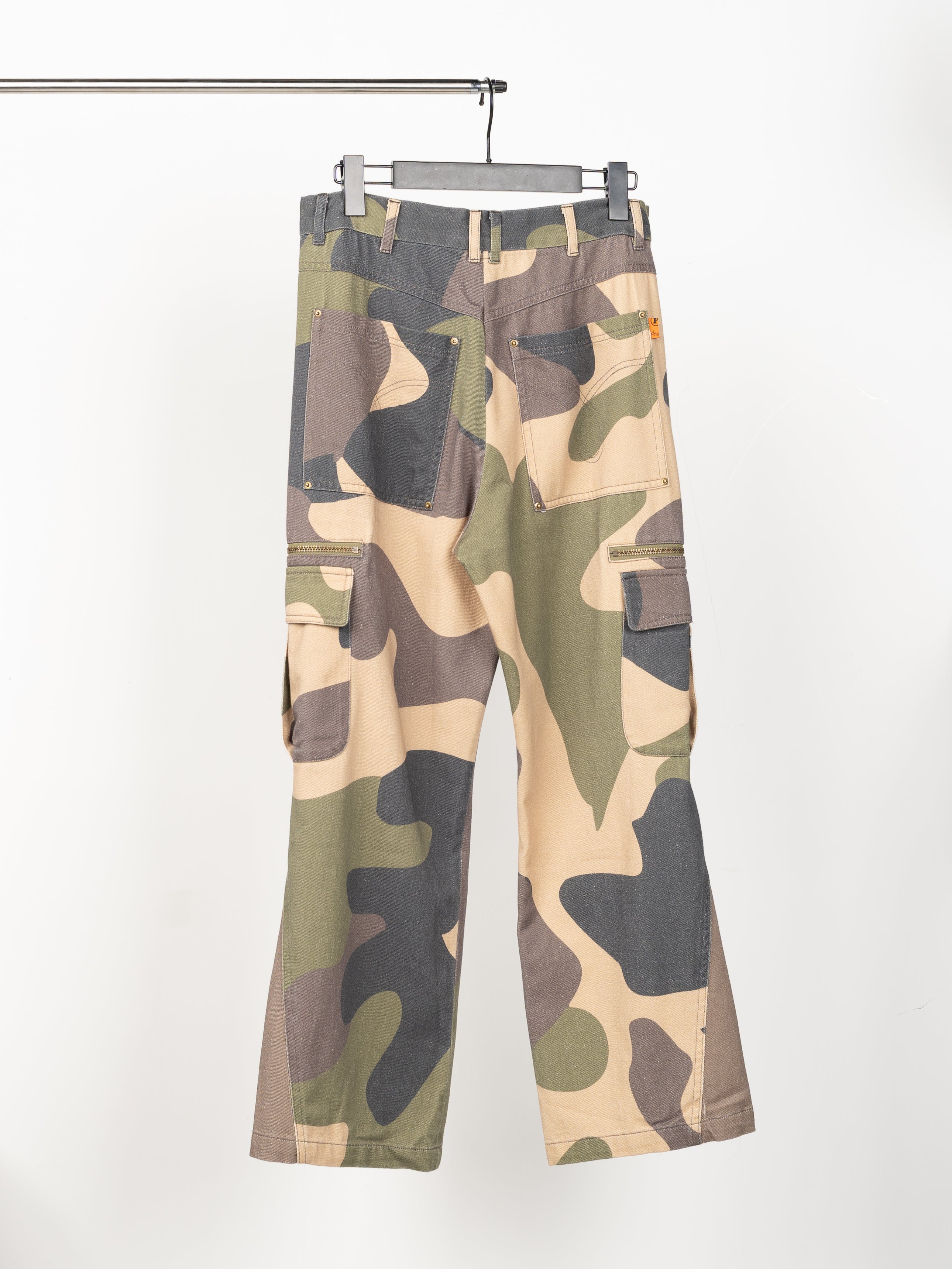 Plateau Studio Washed Camo Flared Cargo Pants (Washed Camo)