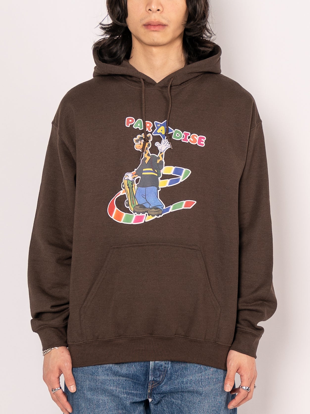 PARADISE NYC Giraffe Skateboarder Hood (Brown)