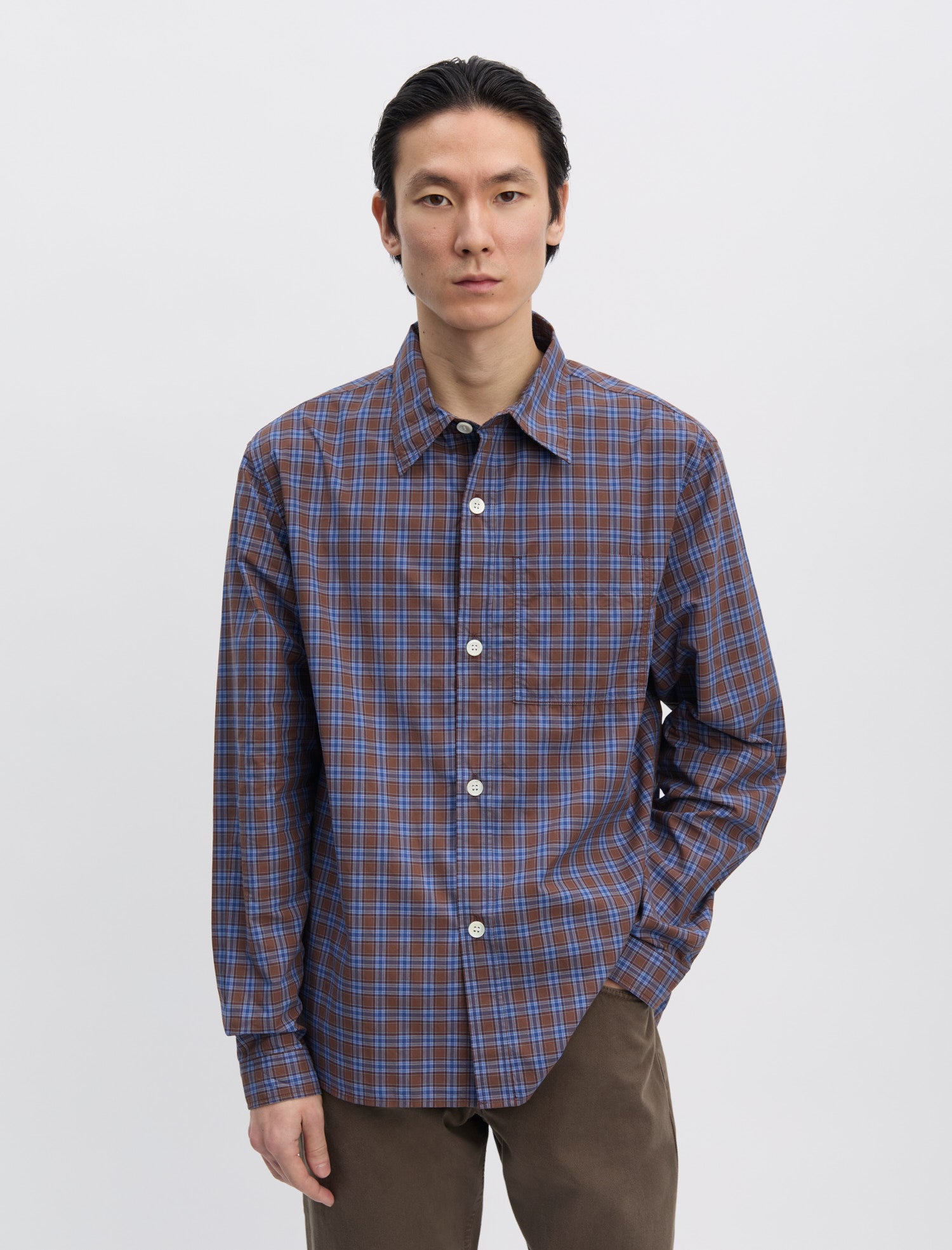 Another Aspect ANOTHER Shirt 4.0 (Brown & Blue Check)