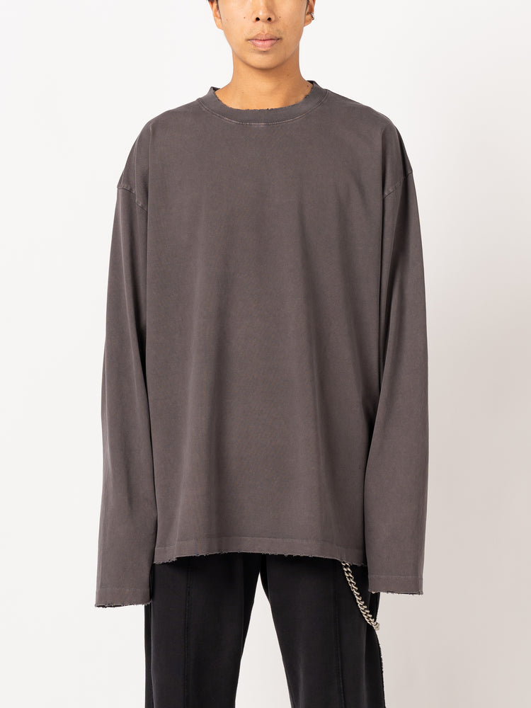 CODA Washed Distressed Aging Long Sleeve T-Shirt (Grey)