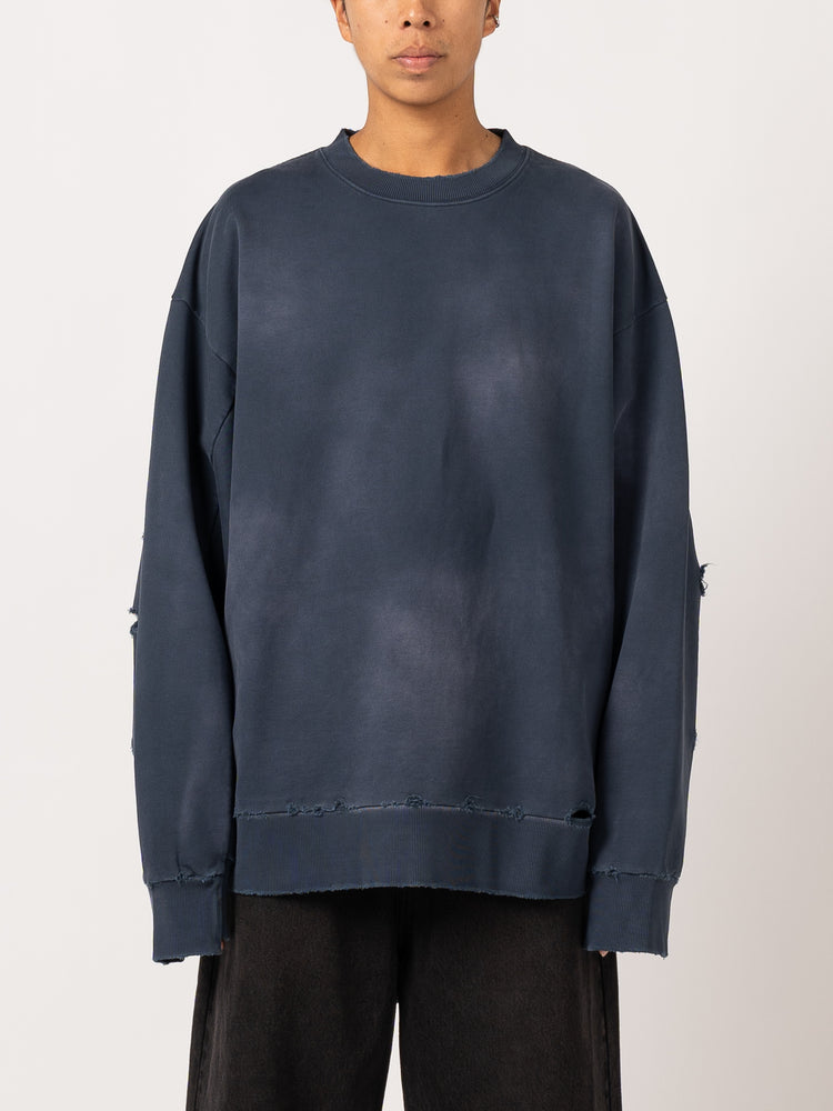 
                
                    Load image into Gallery viewer, CODA Washed Distressed Aging Sweatshirt (Navy)
                
            