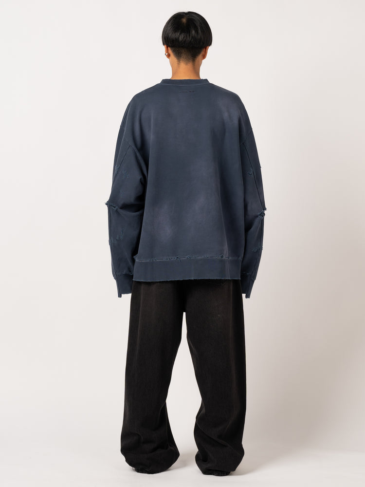 
                
                    Load image into Gallery viewer, CODA Washed Distressed Aging Sweatshirt (Navy)
                
            