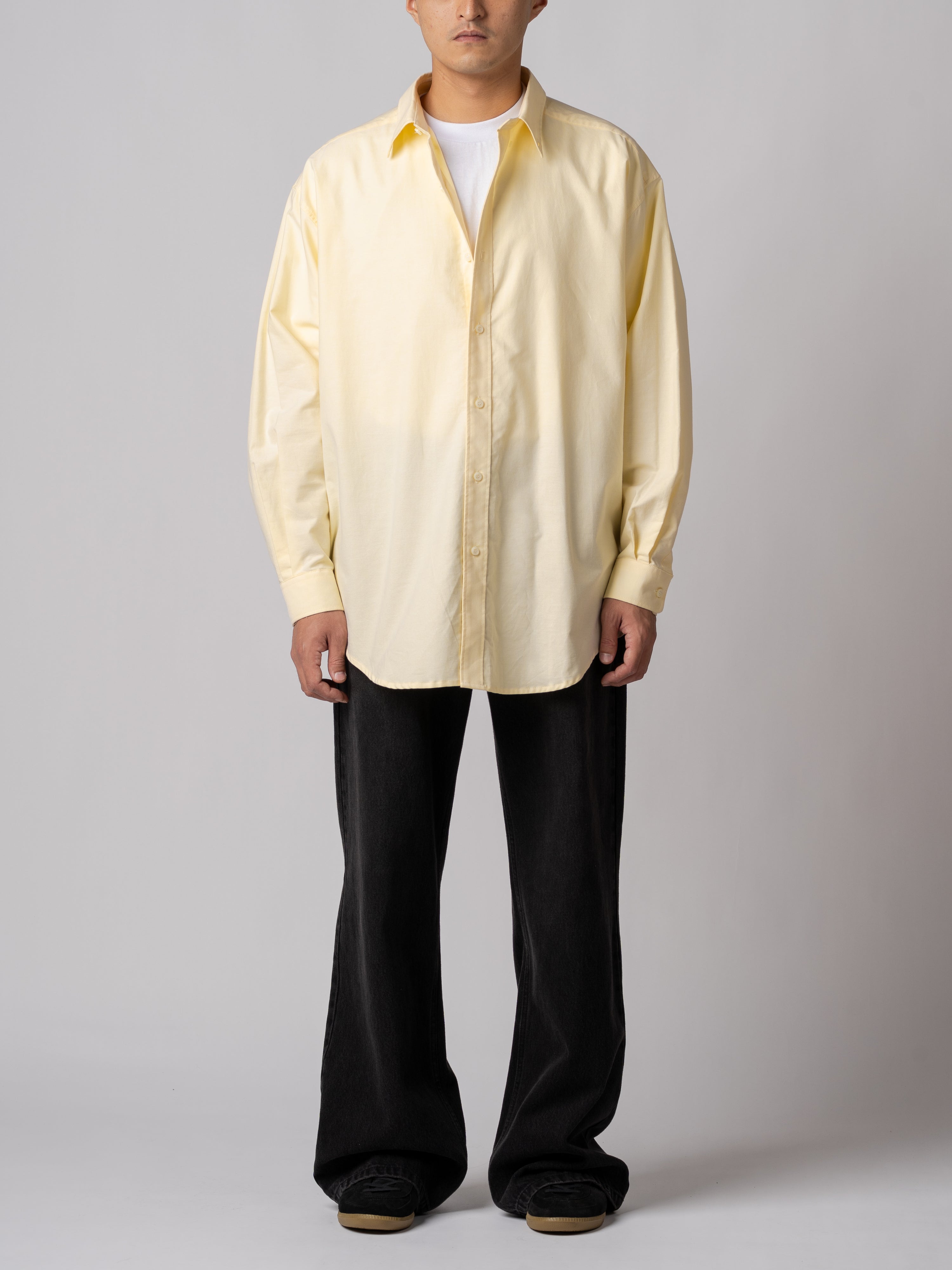 CONICHIWA bonjour Big Nerd Oxford Shirts (Lemon)