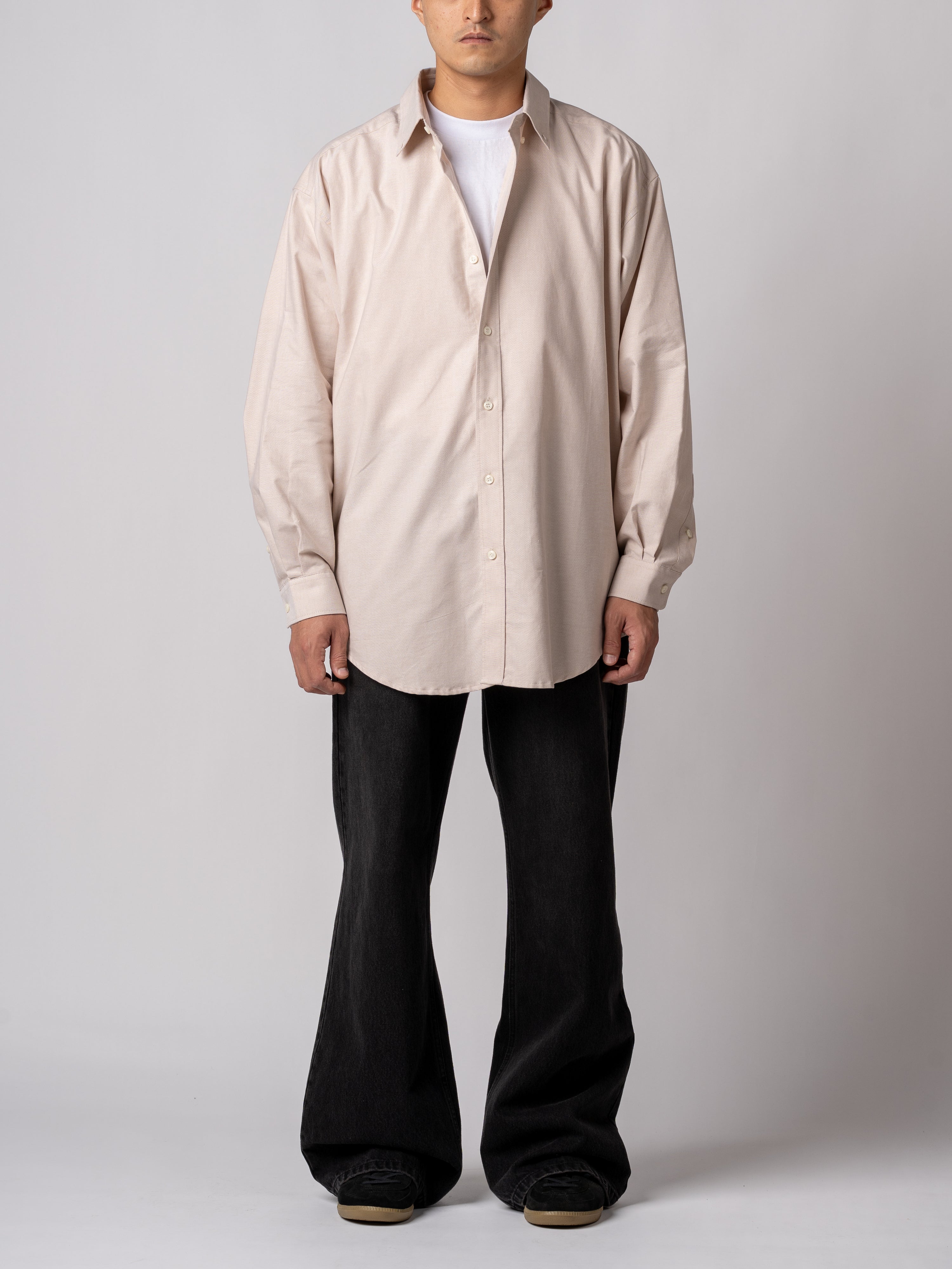 CONICHIWA bonjour Big Nerd Oxford Shirts (Beige)