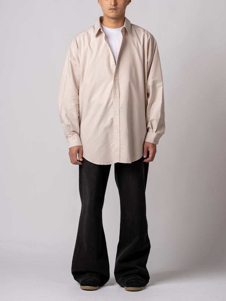 CONICHIWA bonjour Big Nerd Oxford Shirts (Beige)