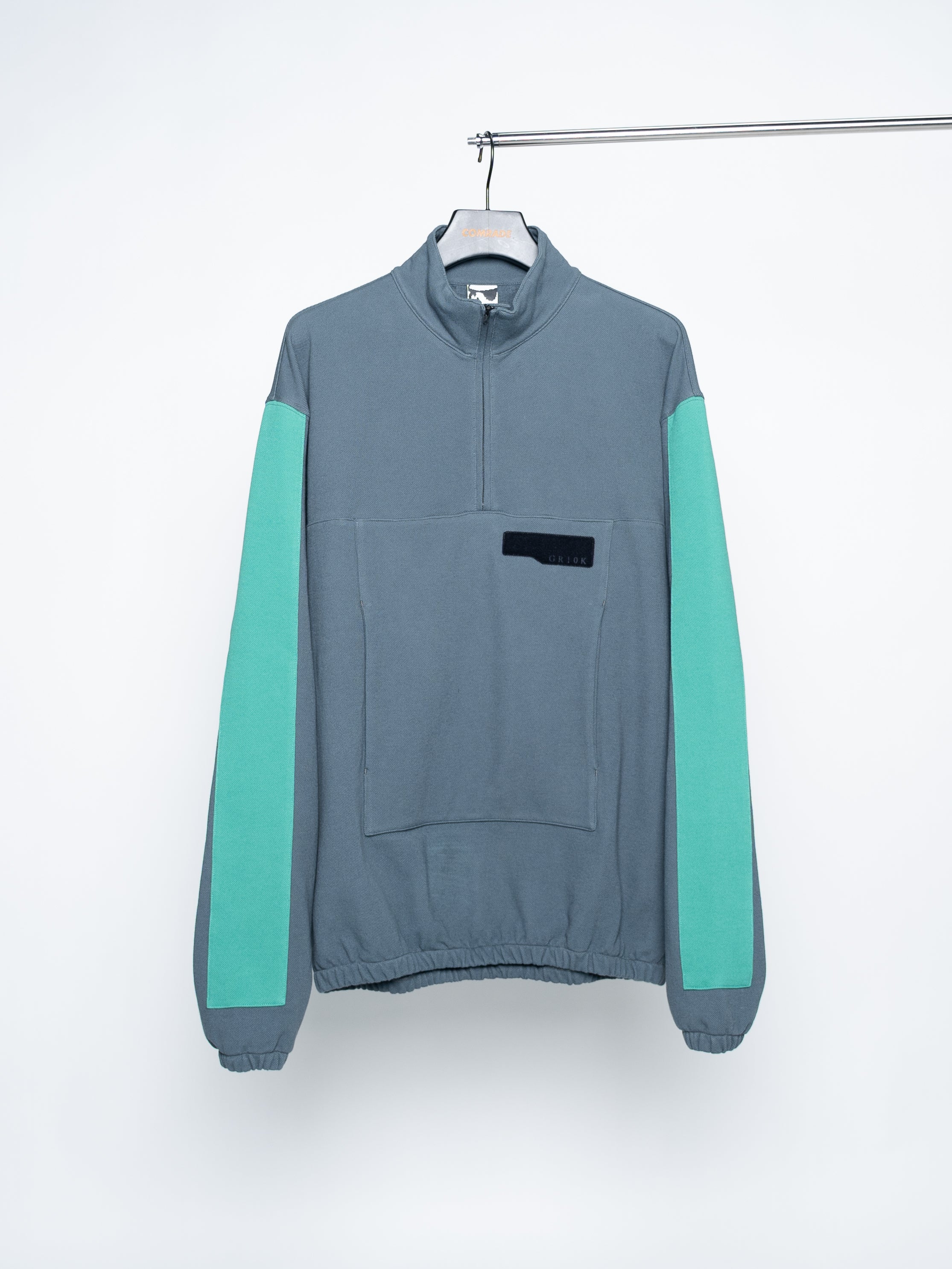 GR10K Piquet Stripe Half Zip (Convoy Gray)