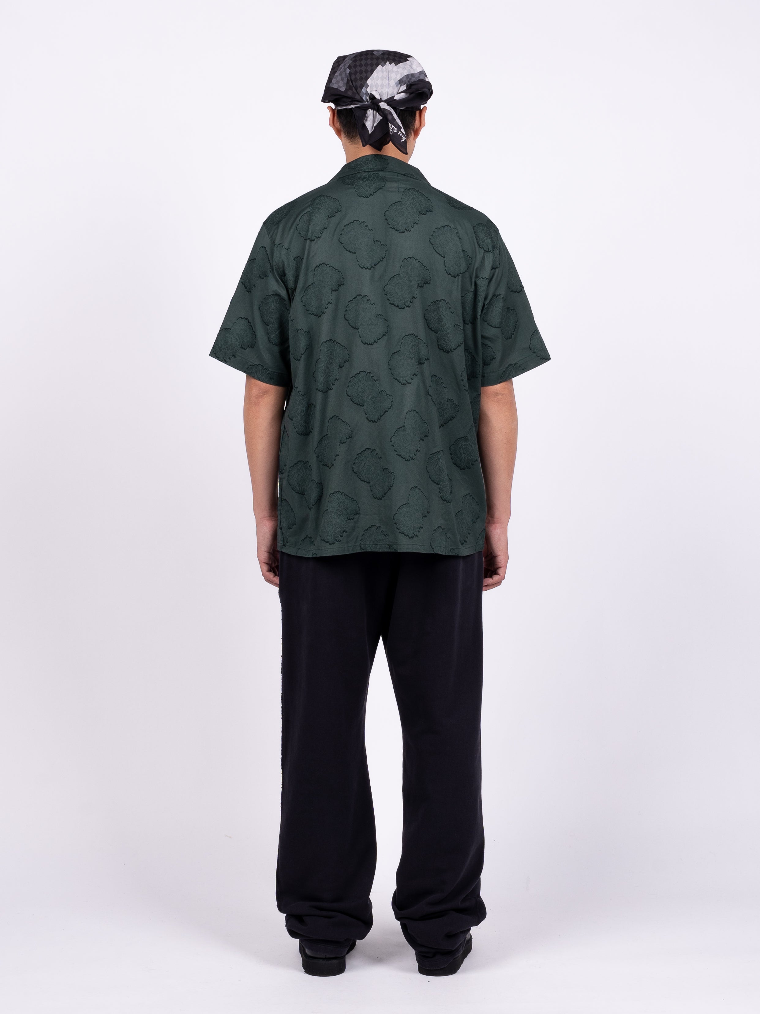 LITE YEAR Short Sleeve Camp Collar (Dark Green)