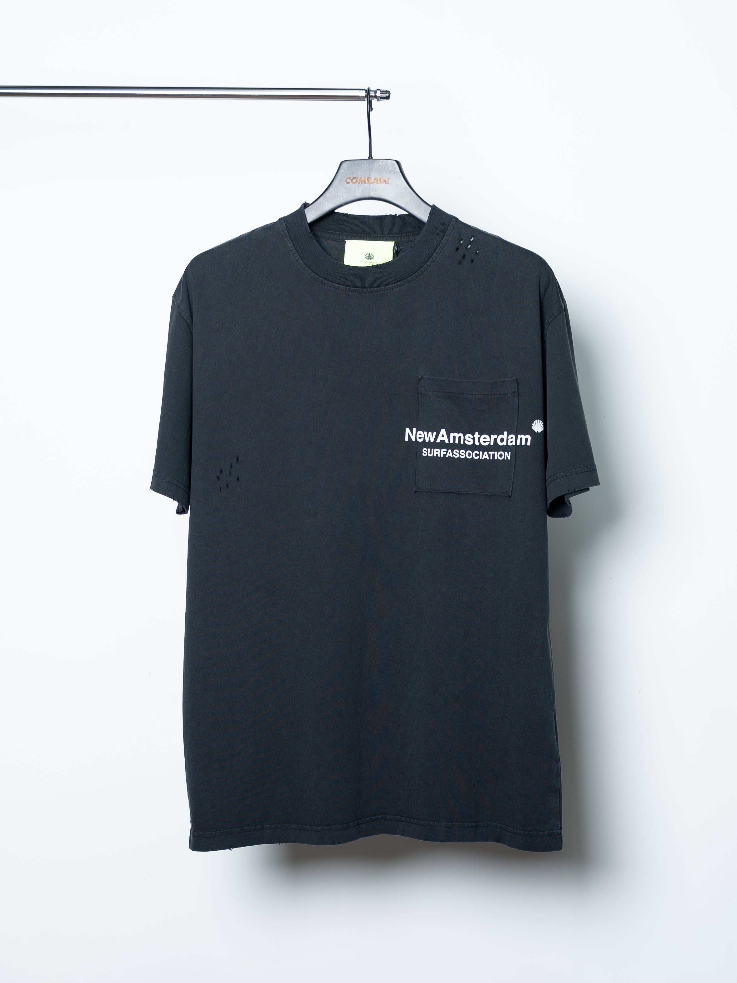 New Amsterdam Surf Association Throw Pocket Tee (Washed Black)