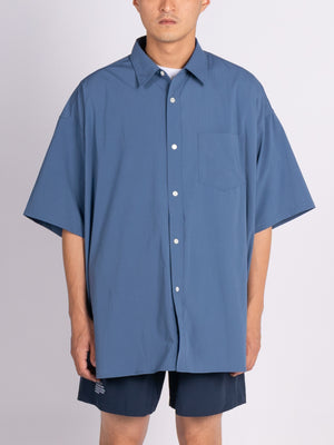 
                
                    Load image into Gallery viewer, FreshService Micro Typewriter Corporate S/S Regular Collar Shirt (Blue)
                
            