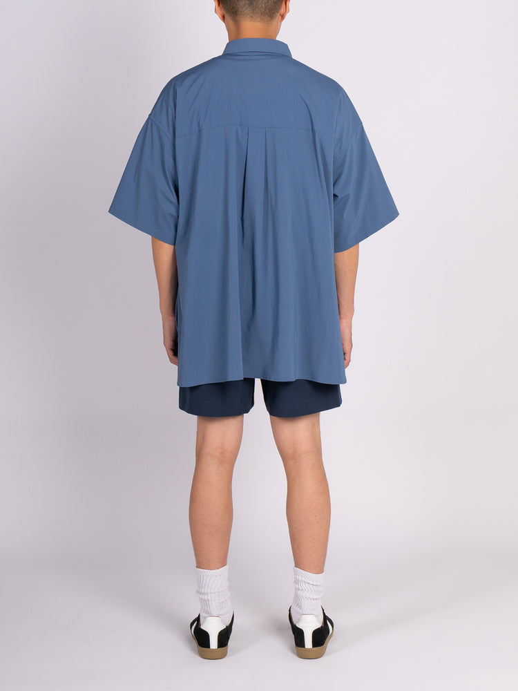 FreshService Micro Typewriter Corporate S/S Regular Collar Shirt (Blue)