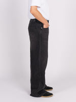 CODA Black Washed Distressed Break Cut Flared Jeans (Black)