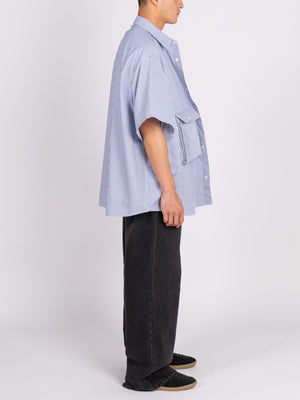 
                
                    Load image into Gallery viewer, FreshService Dry Oxford Flap Pocket S/S Shirt (Blue Stripe)
                
            