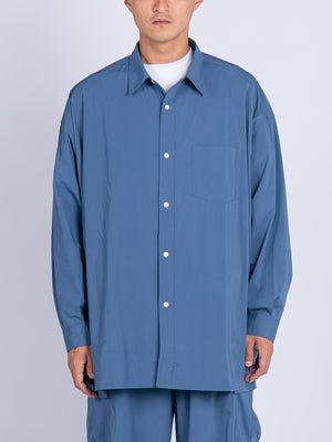 FreshService Micro Typewriter Corporate L/S Regular Collar Shirt (Blue)