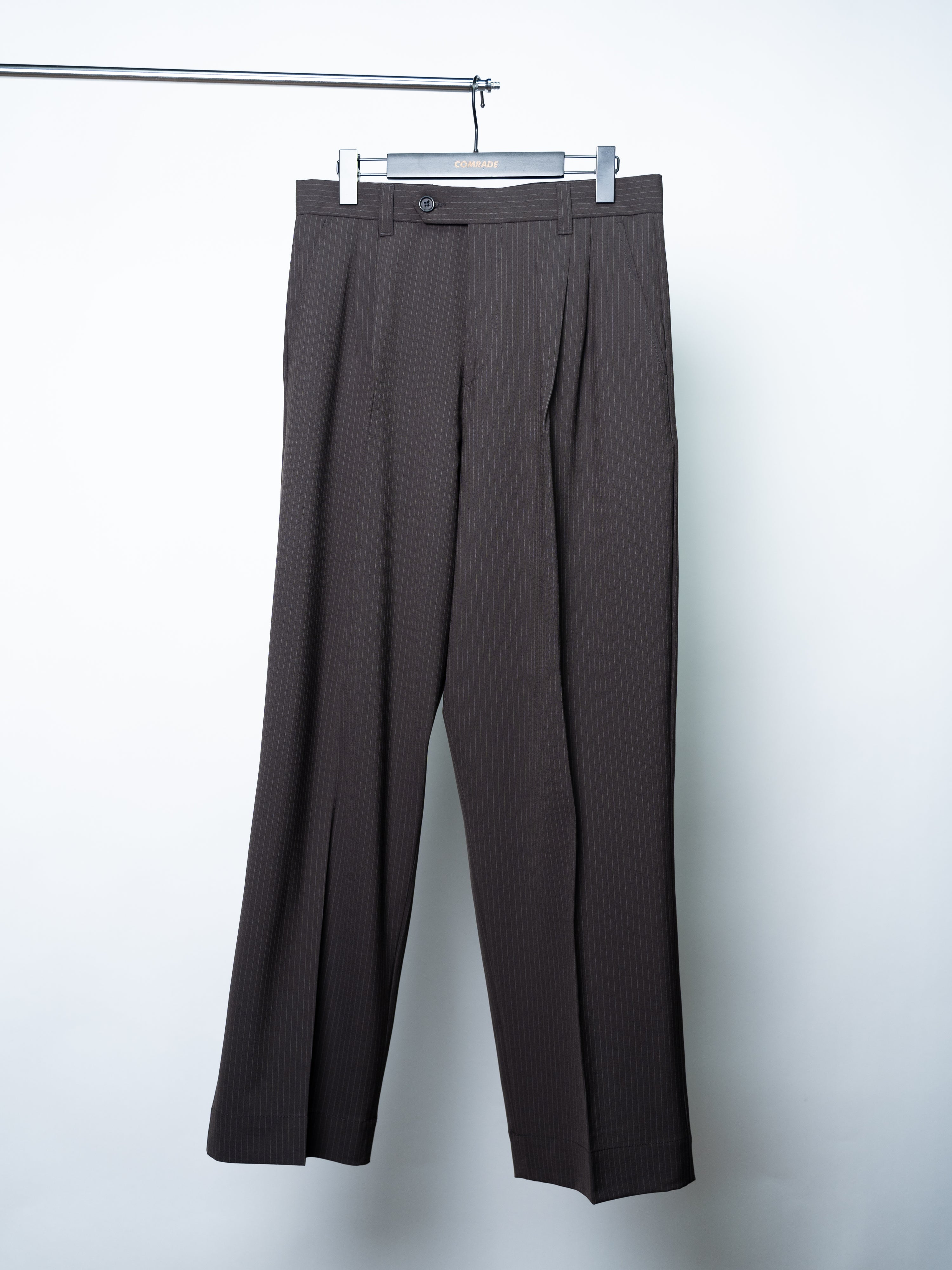 mfpen Classic Trousers (Brown Pinstripe)