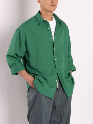 CONICHIWA bonjour Big Nerd Linen Shirts (Green)