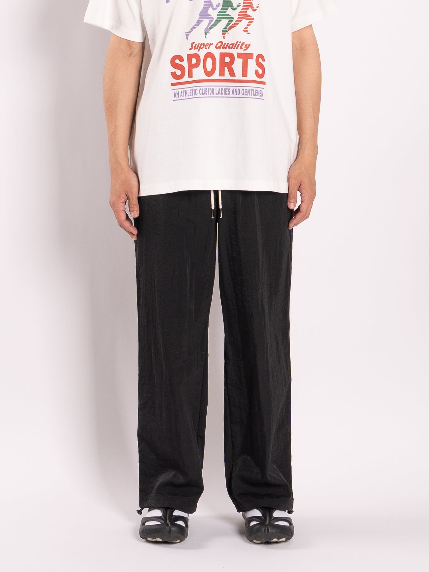 CONICHIWA bonjour Nylon Track Pants (Black)