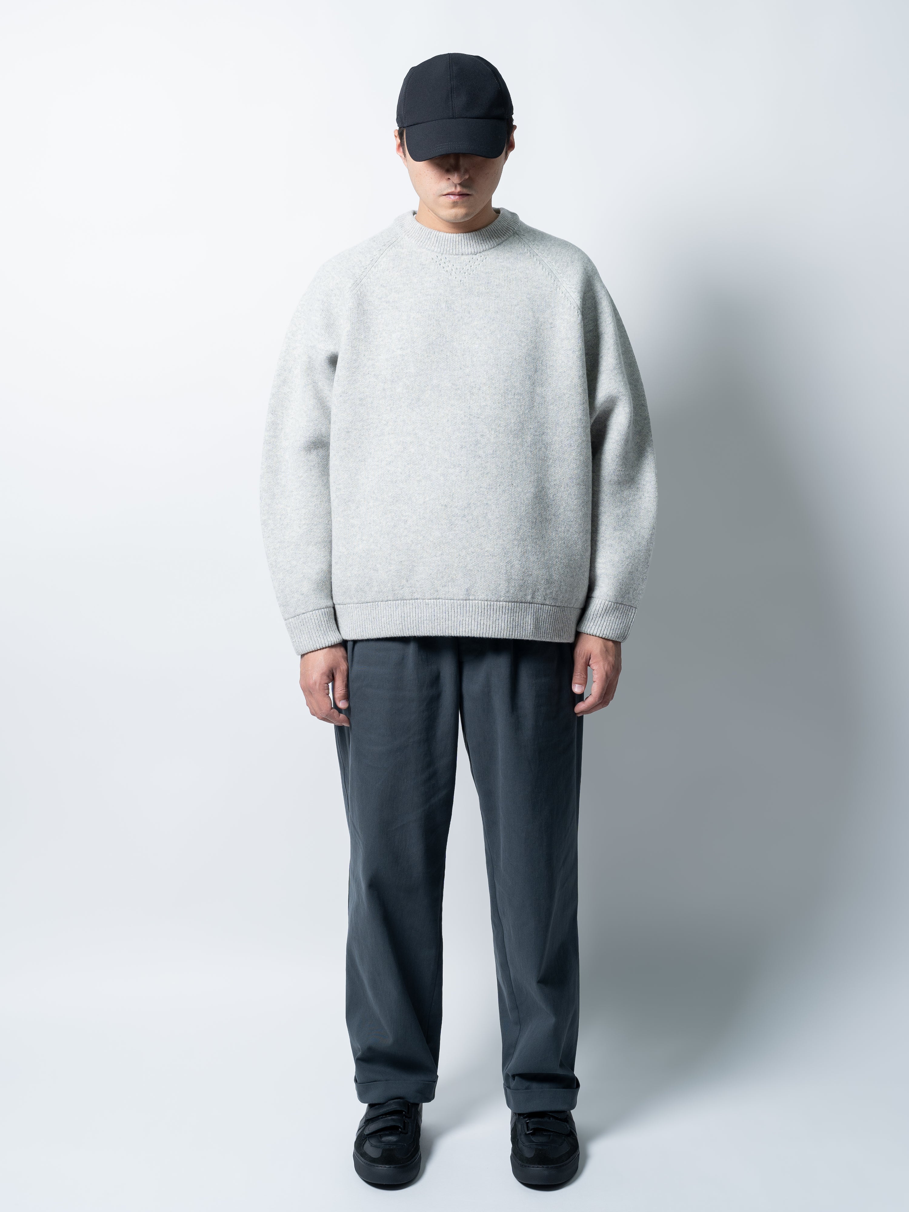 is-ness Ventilation Knitted Crew (Gray)