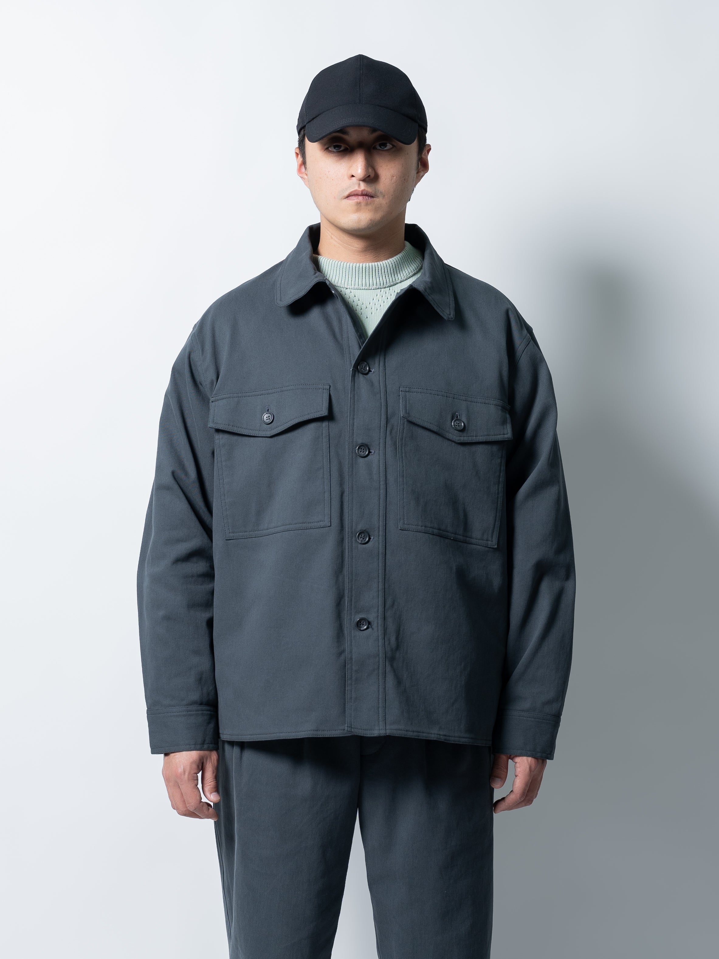 is-ness Kersey Shirt Jacket (Charcoal)