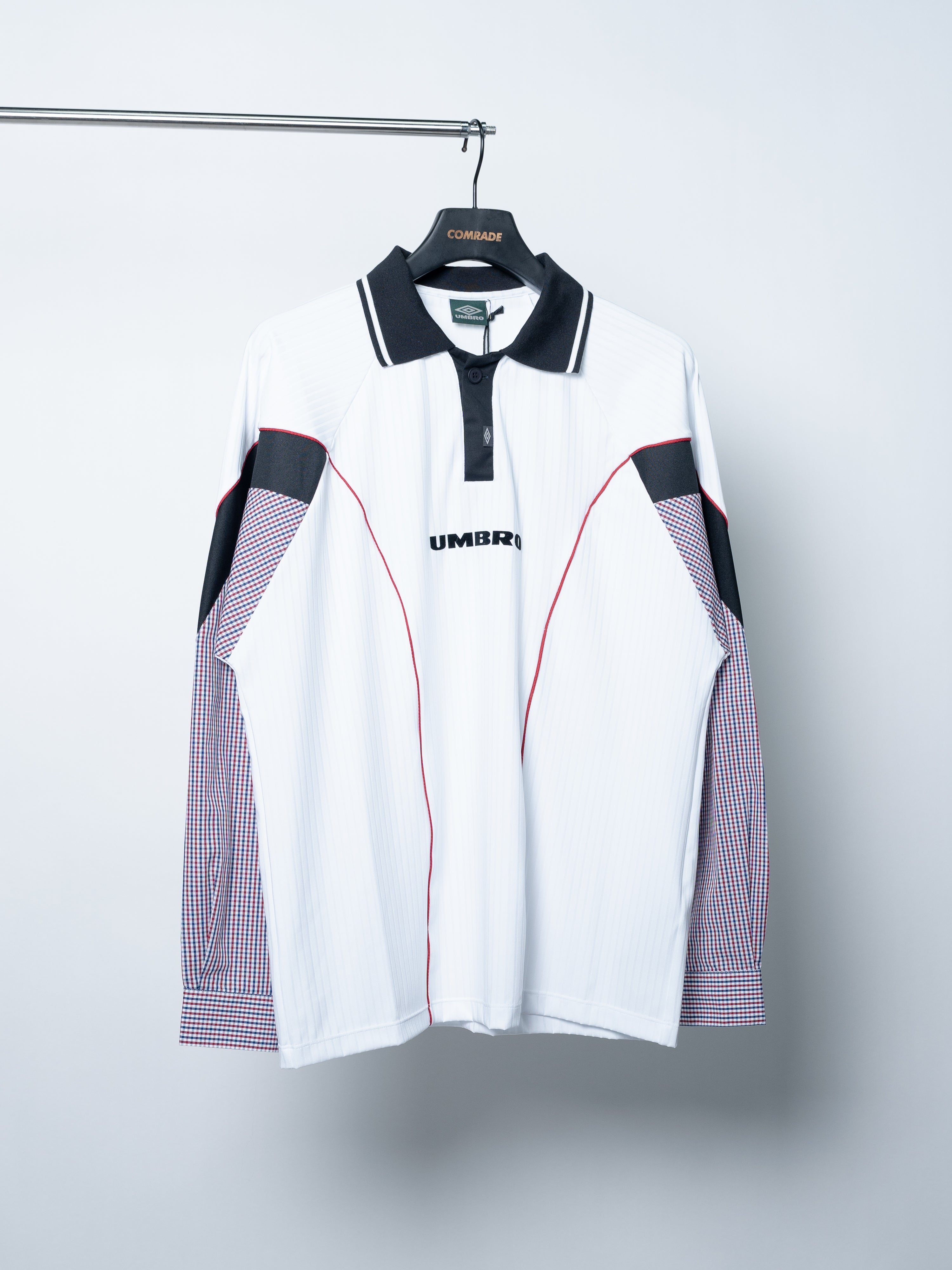 Umbro Gingham Cut Up Polo (White)