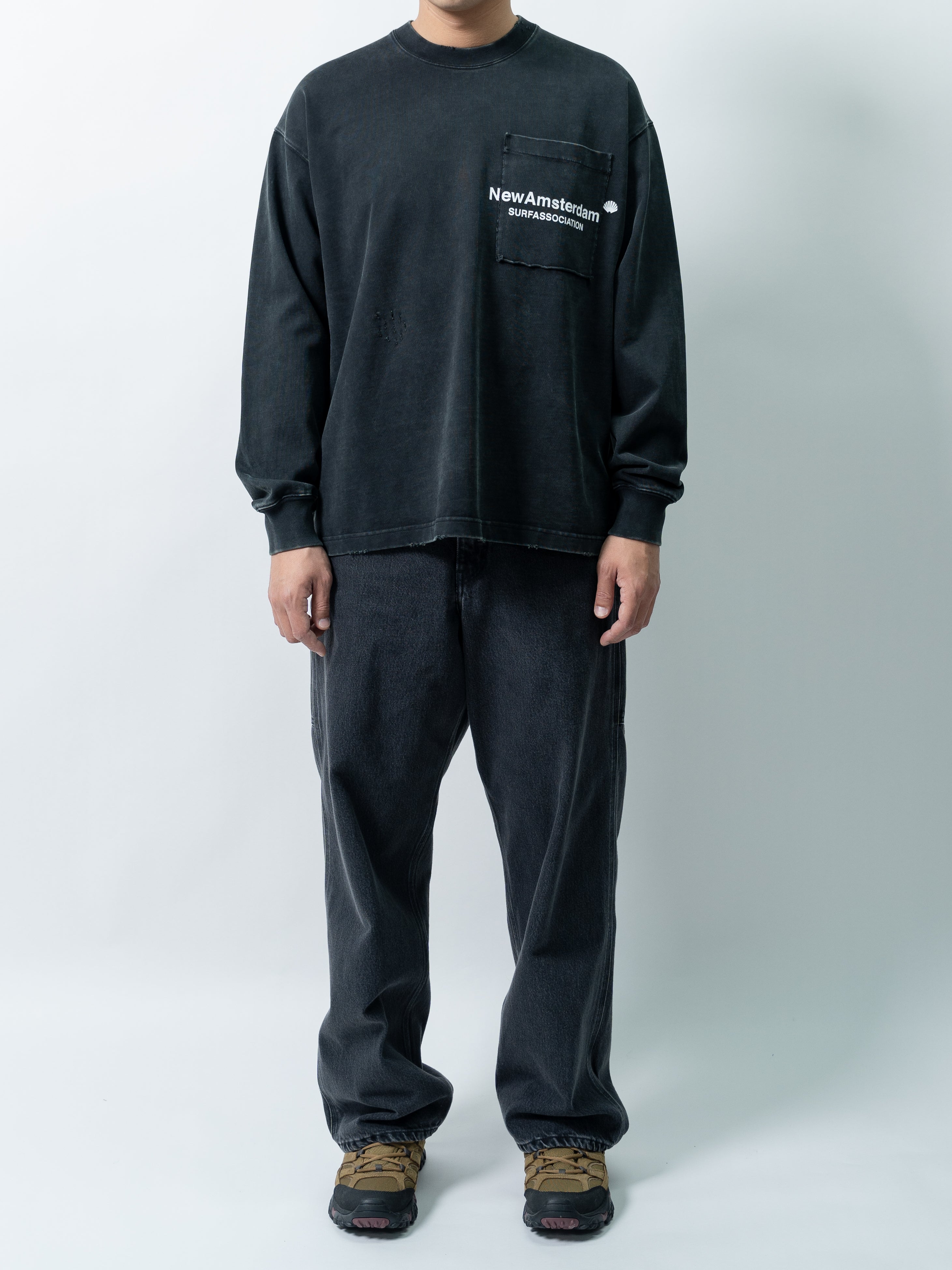 New Amsterdam Surf Association Throw Longsleeve (Washed Black)