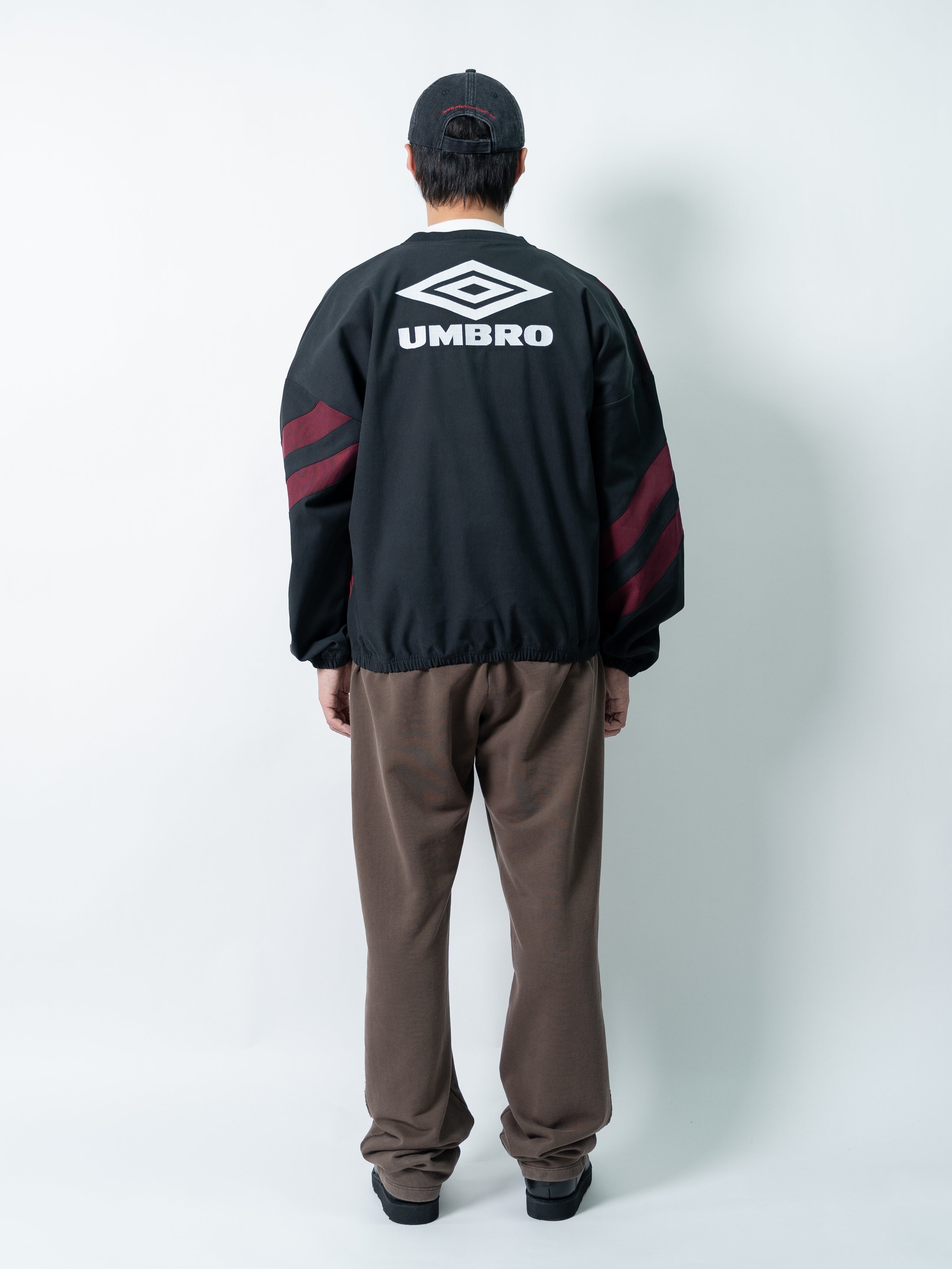 Umbro 1993 Drill Polo Washed Garment (Black/ Burgundy)