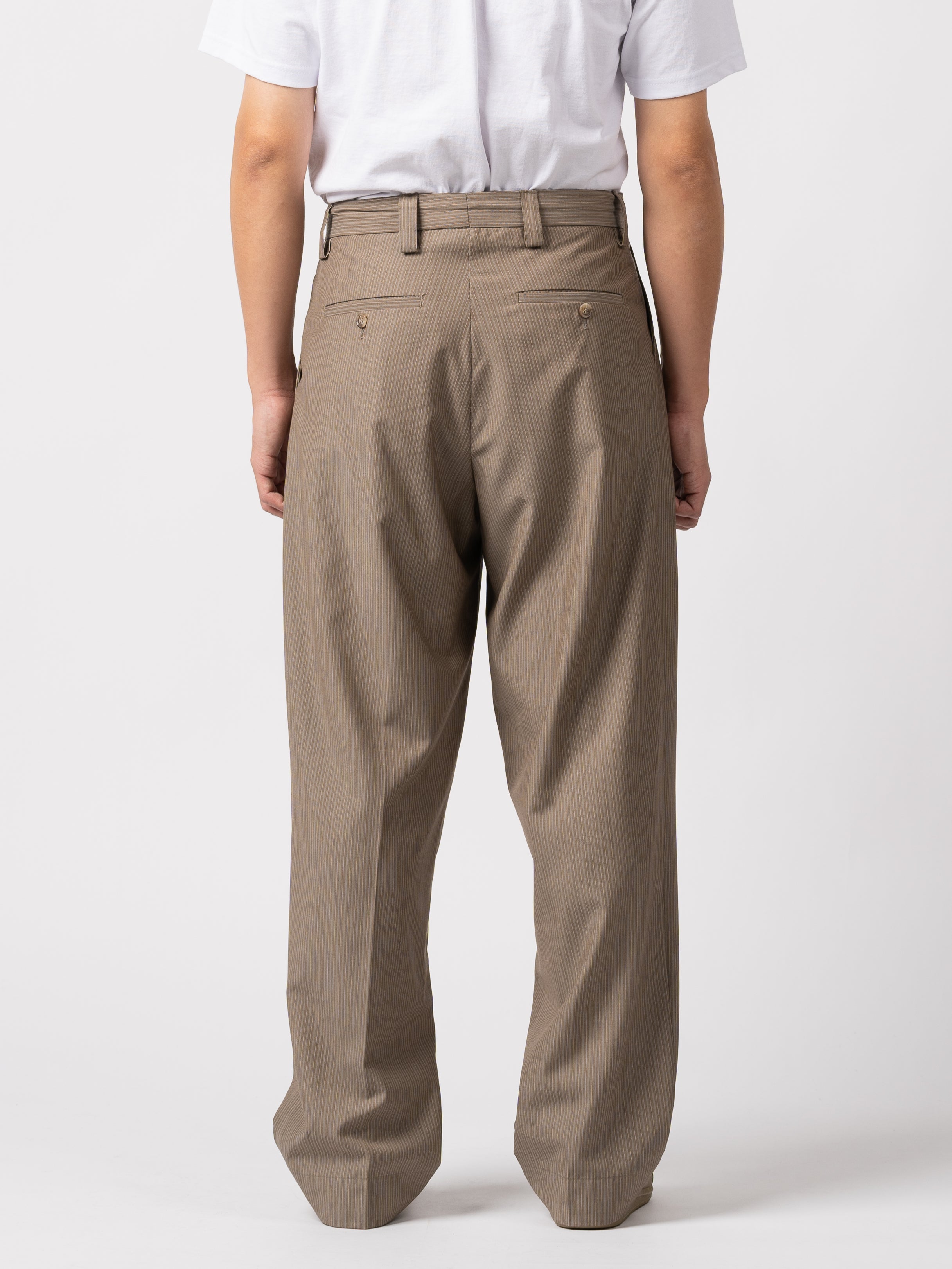mfpen Classic Trousers (Taupe Grey Stripe)