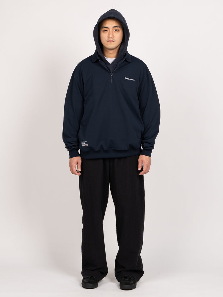 FreshService Dry Pique Jersey Neck L/S Polo (Navy)