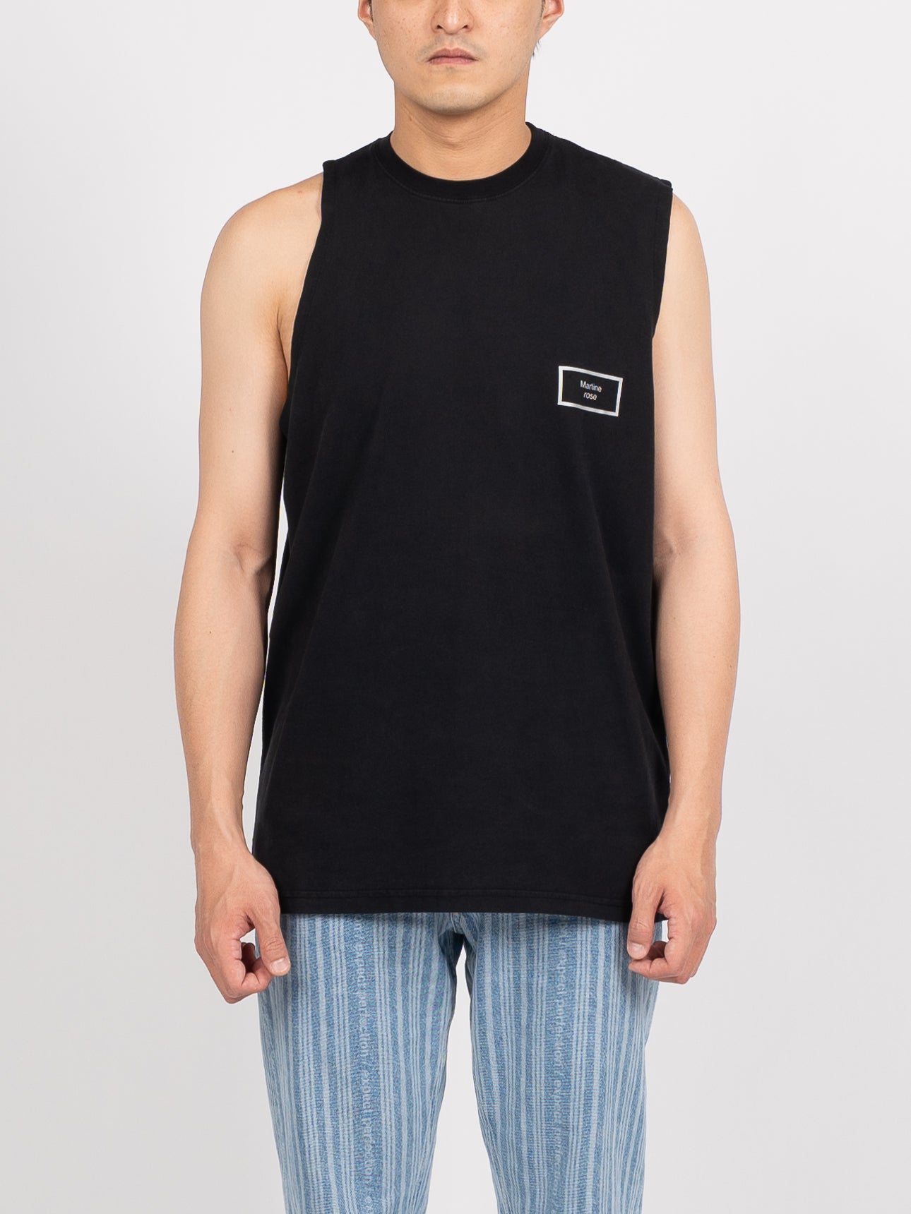 Martine Rose Logo Vest (Black Pigment Dye/Box Logo)