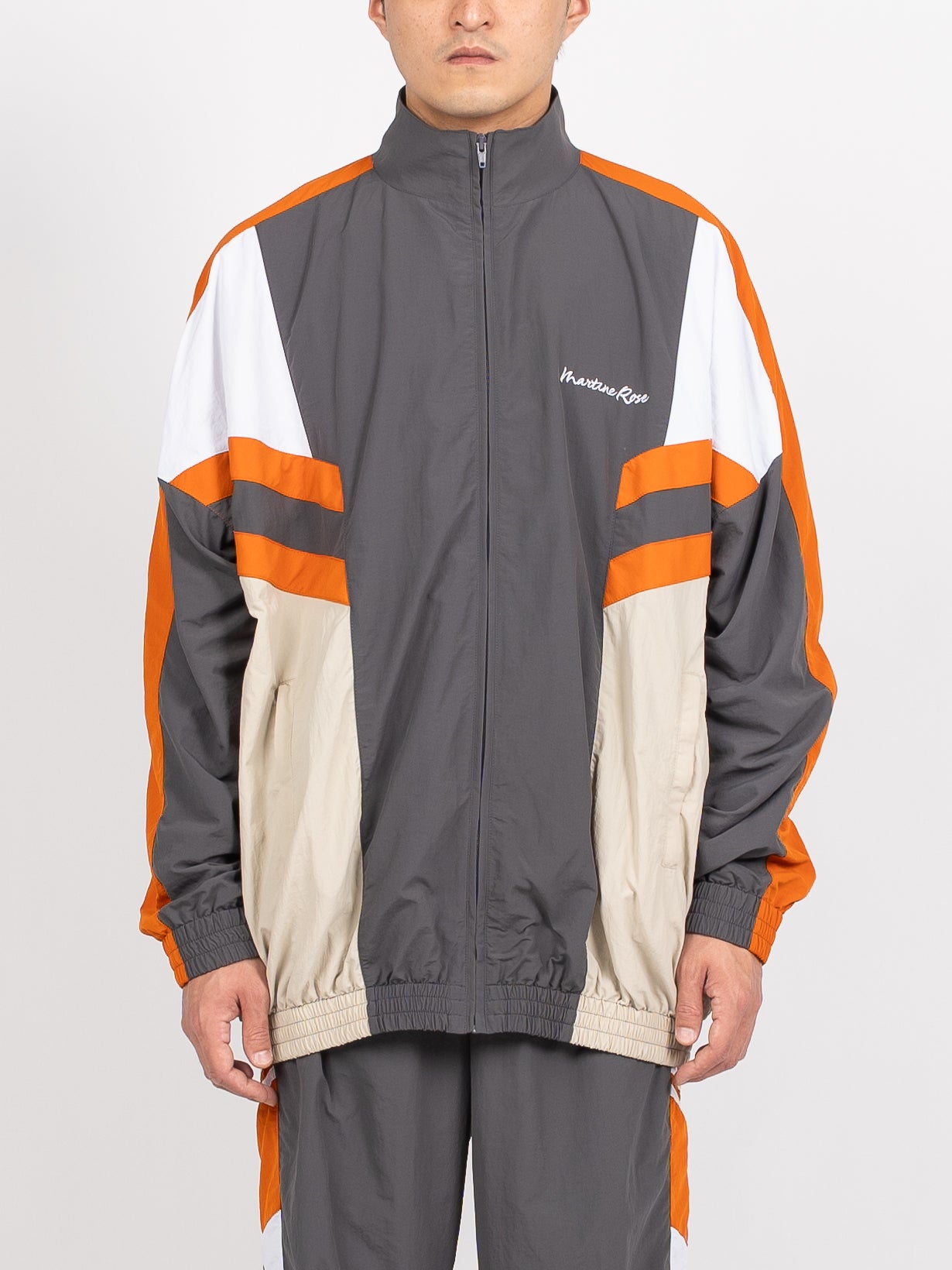 Martine Rose Panelled Track Jacket (Grey/Orange/Beige)