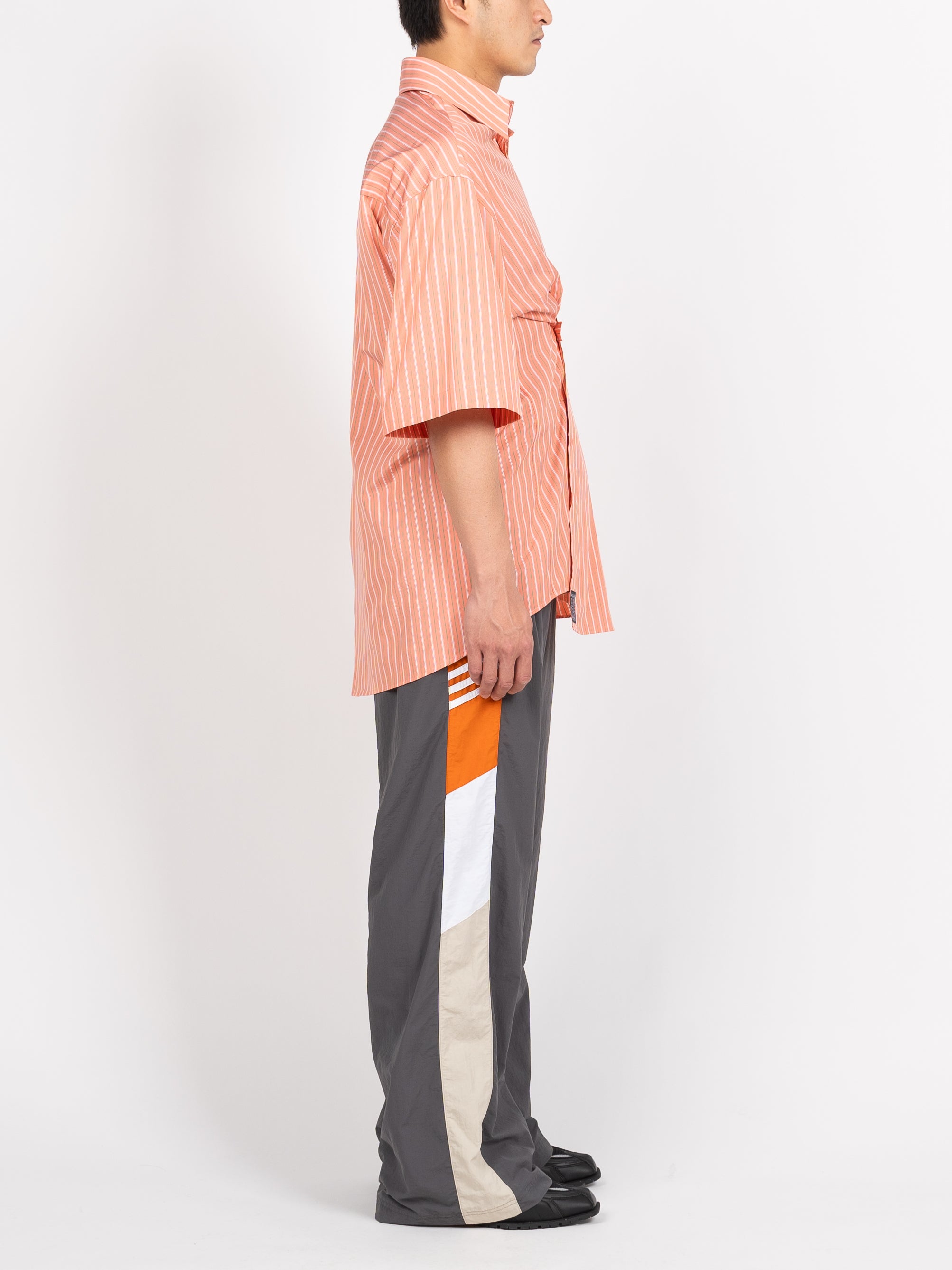 Martine Rose S/S Wrap Shirt (Pink/Green Stripe)