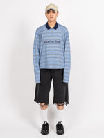 Martine Rose L/S Pulled Neck Polo (Blue Stripe)