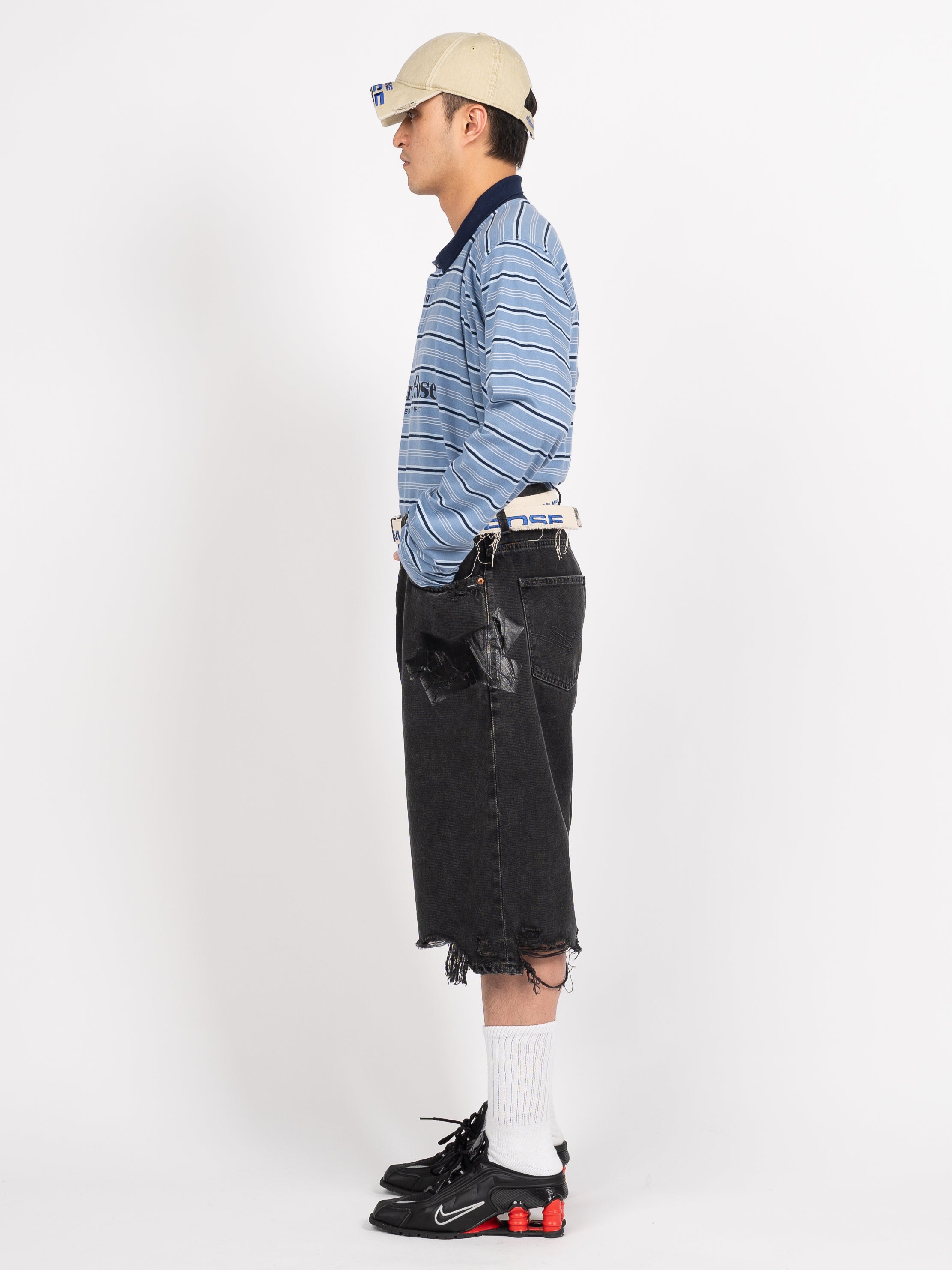 Martine Rose Jean Short (Black Wash/Gaffer Tape)