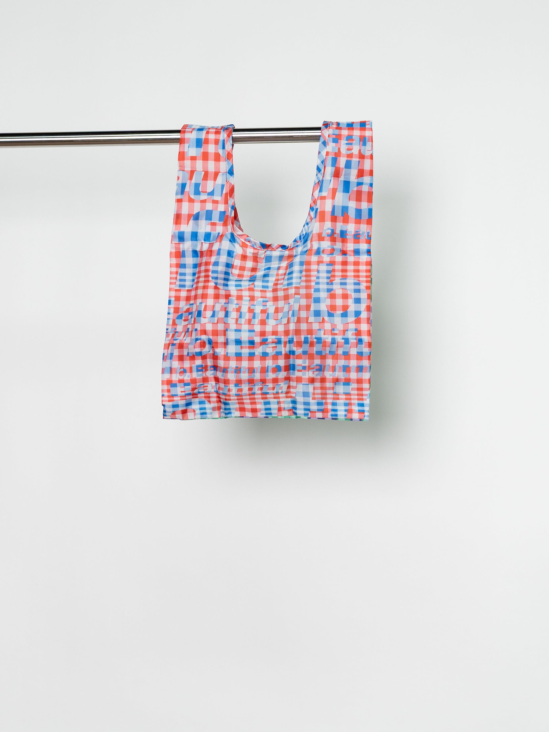 b.Eautiful Mix Checker Reusable Bag Mini (Red / Green)
