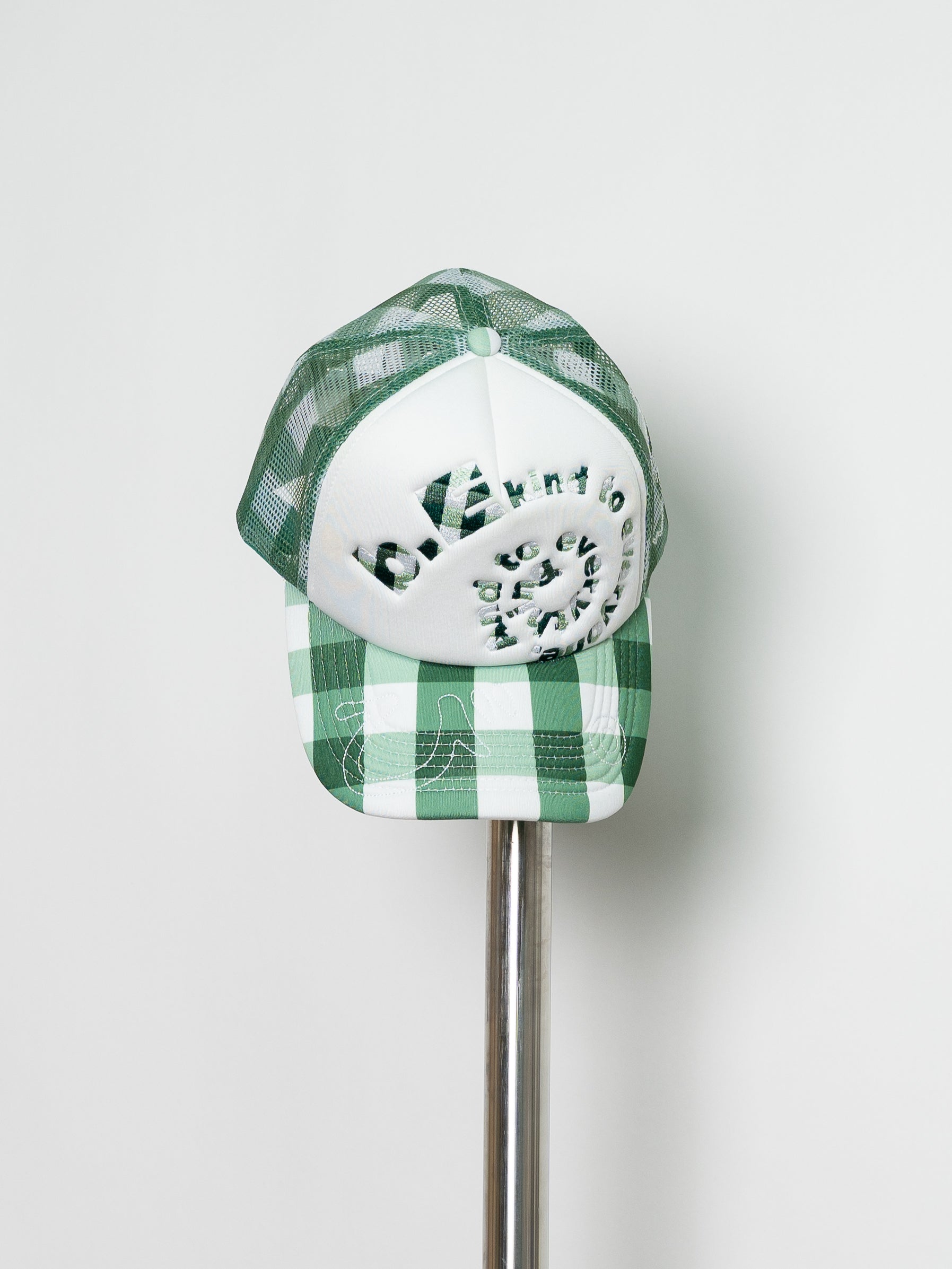 b.Eautiful b.i Foam Trucker Hat (Green Checker)