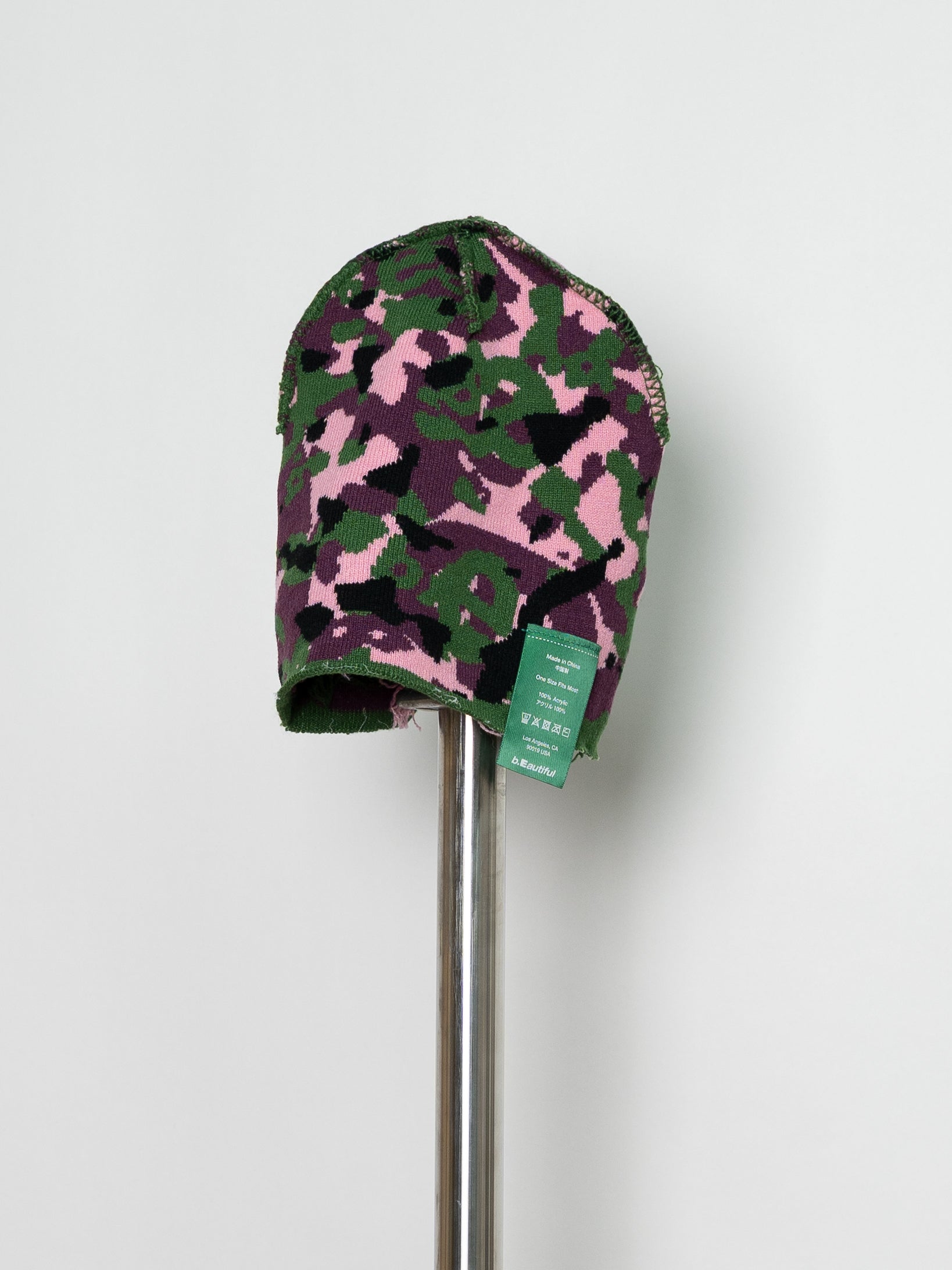 b.Eautiful b.e Camo Beanie (Purple / Green)